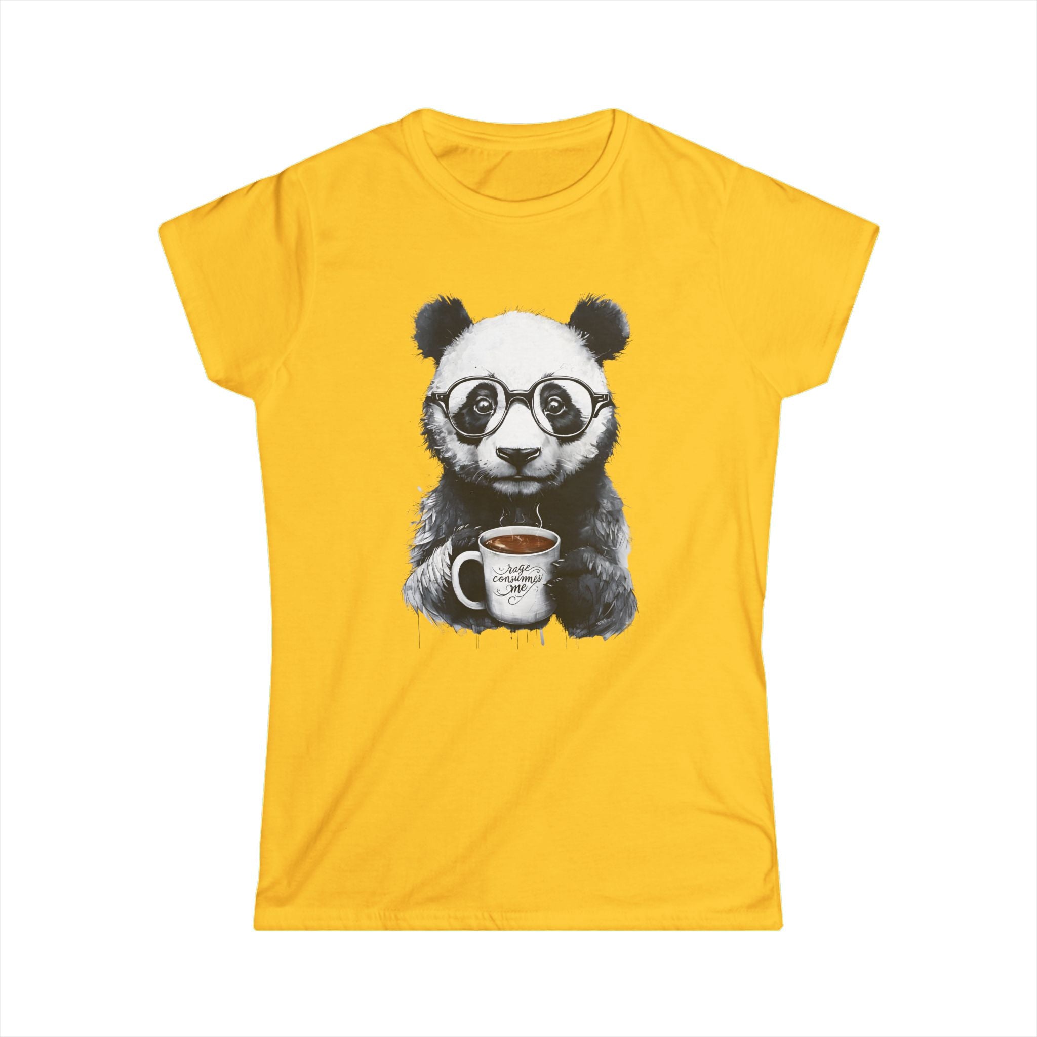 Rage consumes me panda T-Shirt, Women's Graphic Tee, Softstyle Top, Cute Animal Shirt, Funny Panda Gift
