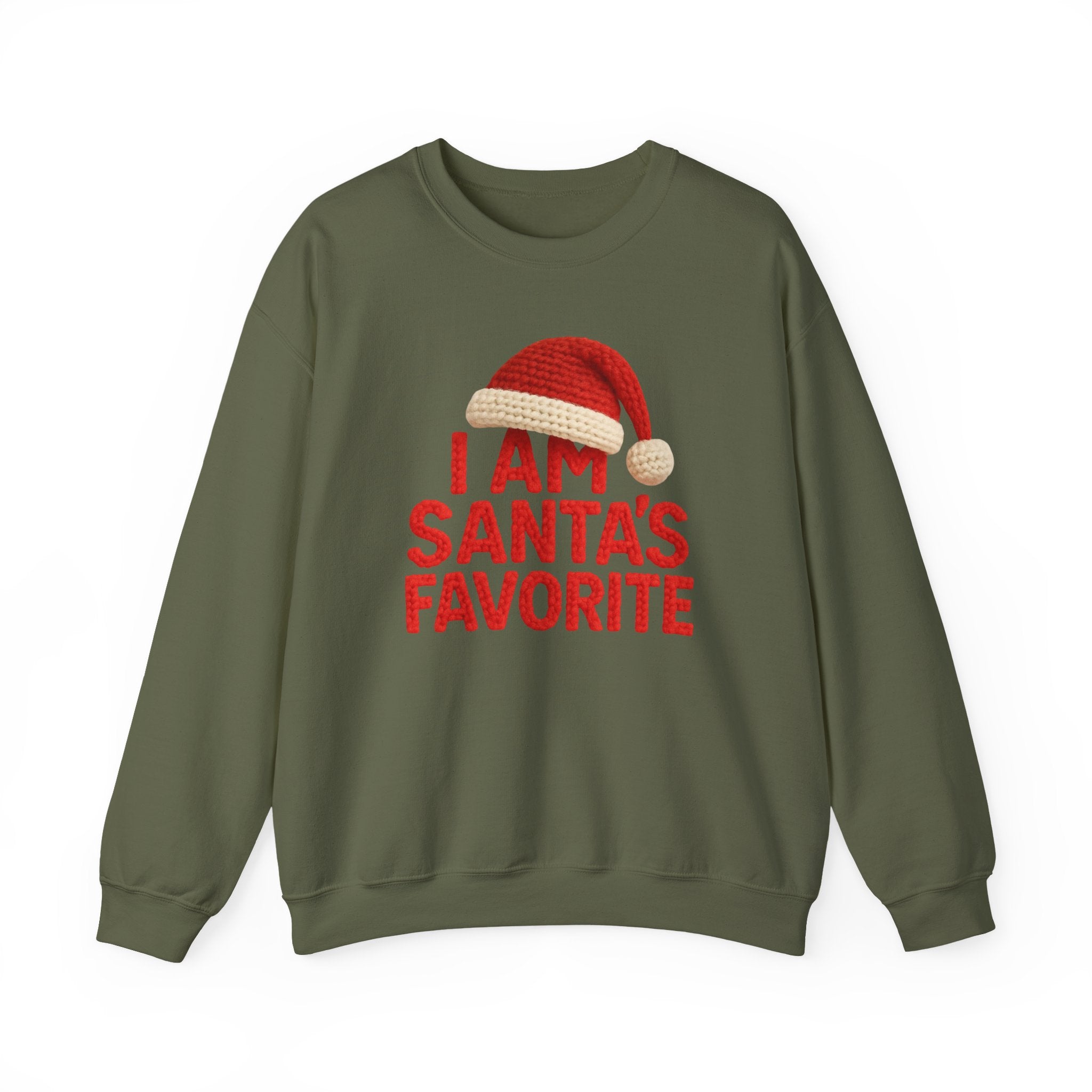 Christmas Sweatshirt - "I Am Santa's Favorite" Festive Crewneck printed