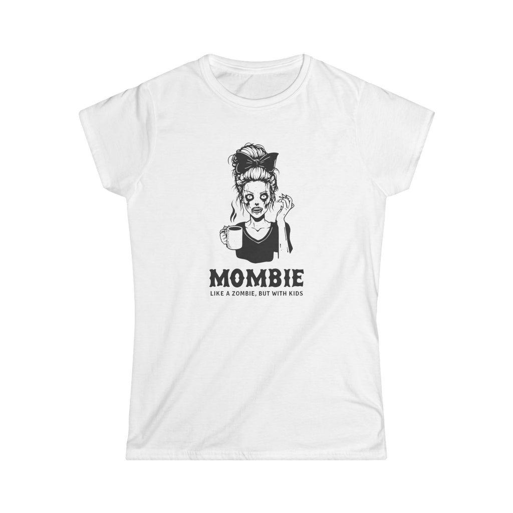 Women's Softstyle Tee - Mombie Zombie Kids, Funny Mom Shirt, Mom Life Tee, Halloween Shirt, Softstyle Tee for Women, Mom Gift