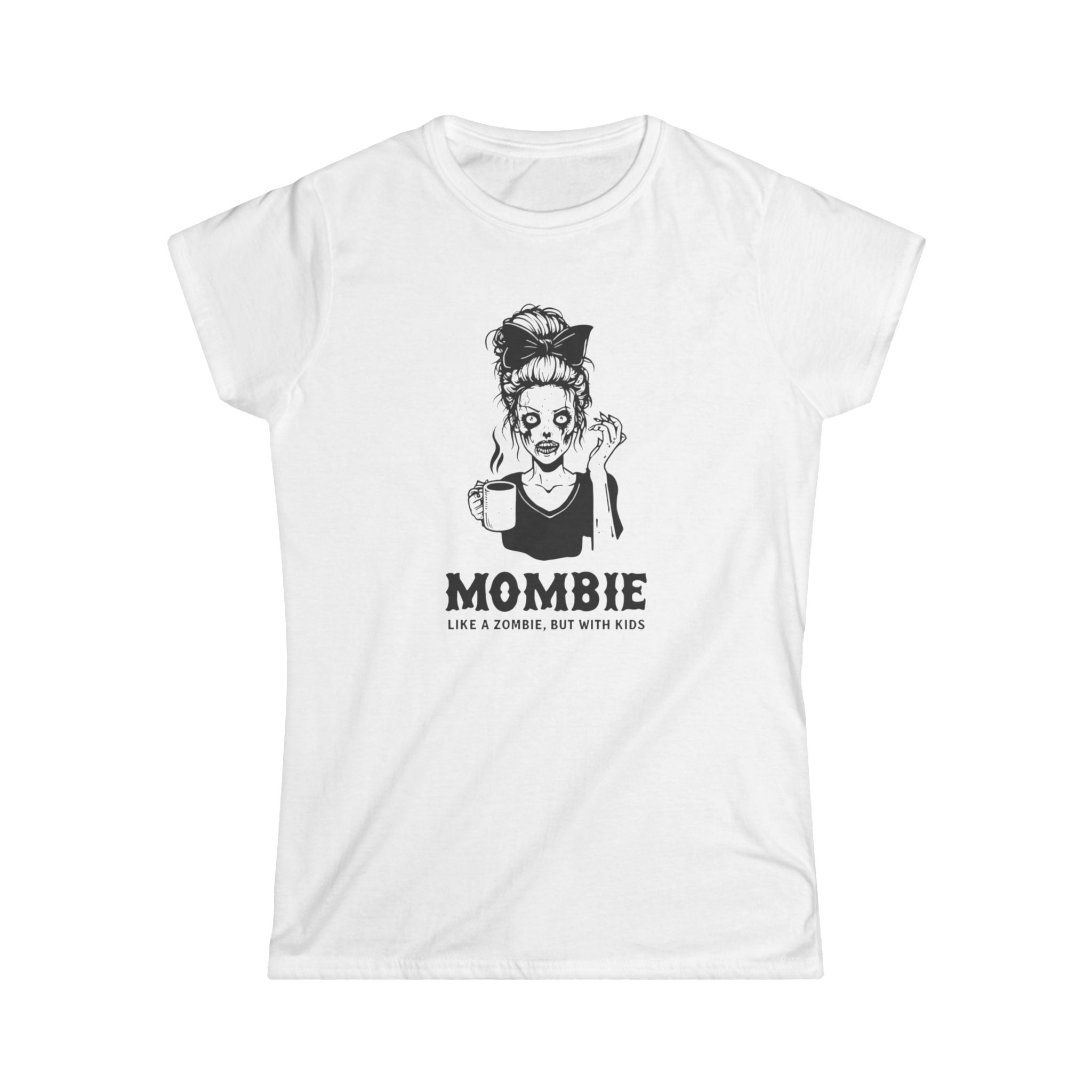 Women's Softstyle Tee - Mombie Zombie Kids, Funny Mom Shirt, Mom Life Tee, Halloween Shirt, Softstyle Tee for Women, Mom Gift