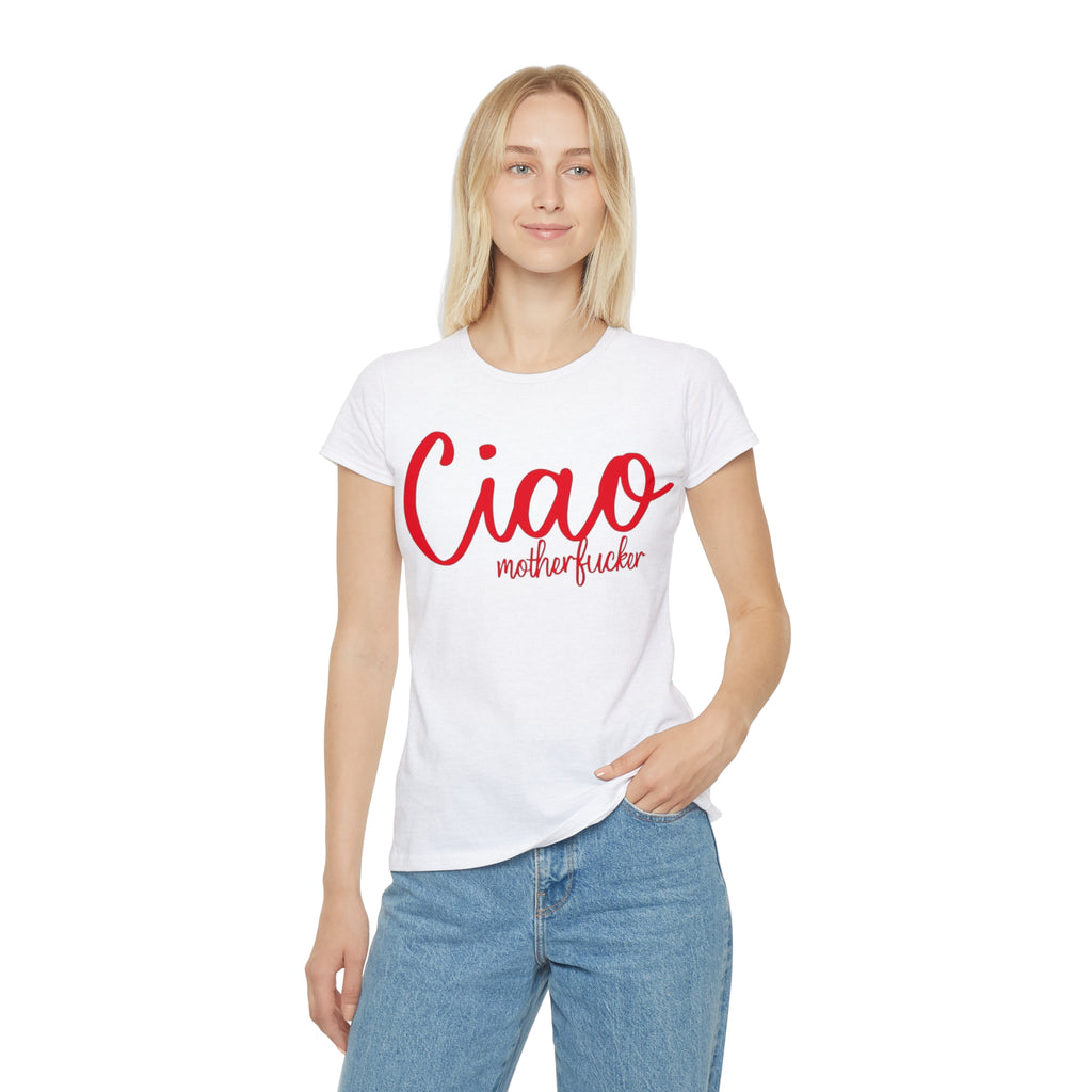 T-Shirt, Ciao MF fun edgy Italian goodbye and hello, Women's Shirt, Graphic Tee, Trendy Top, Streetwear gift for her