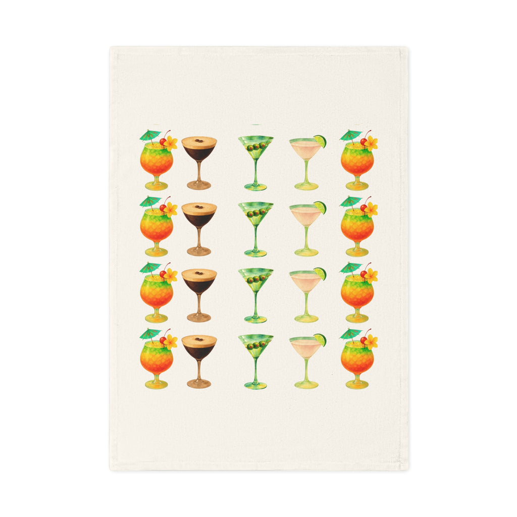 Cocktail Cotton Tea Towel - Cocktail Barware Design for Entertaining