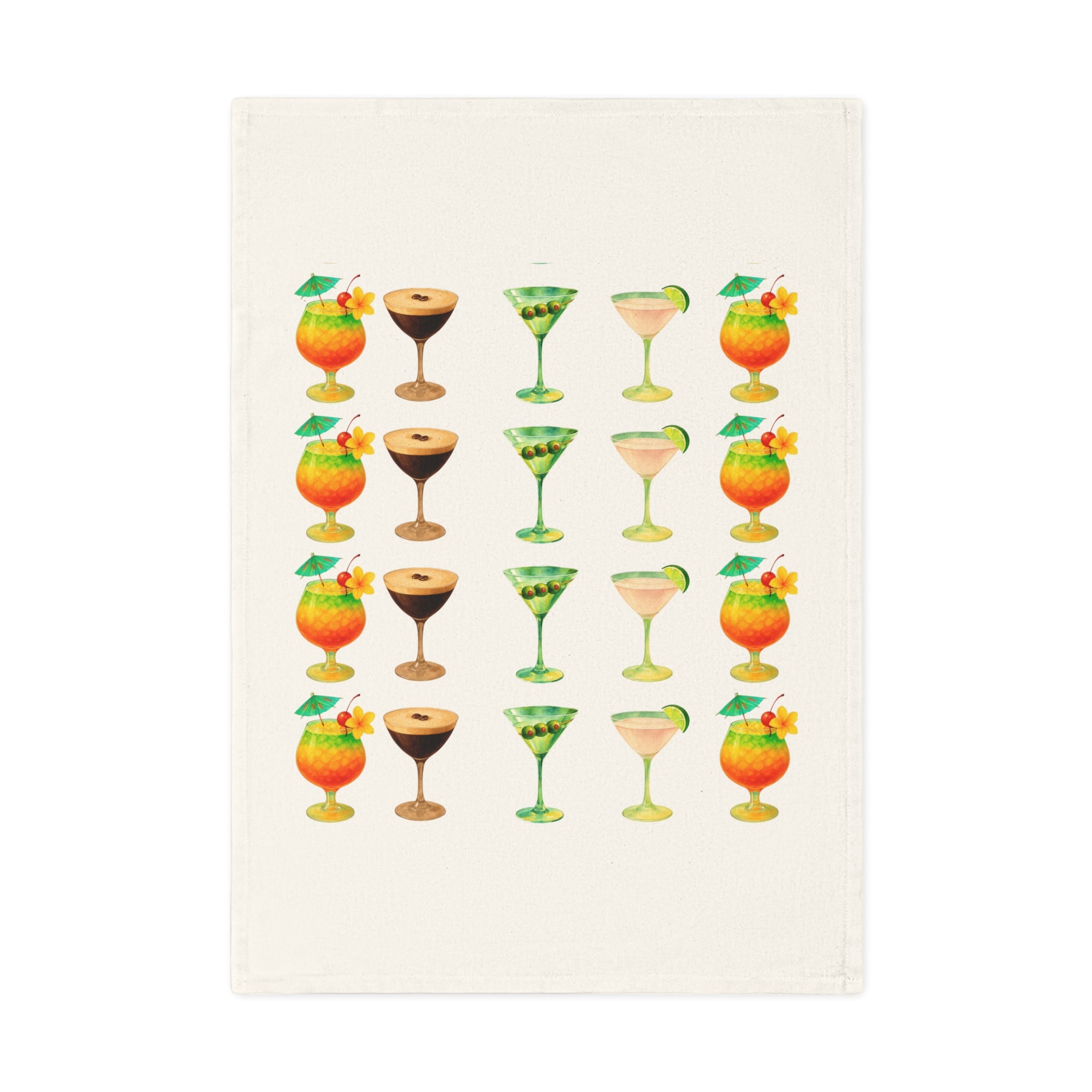 Cocktail Cotton Tea Towel - Cocktail Barware Design for Entertaining