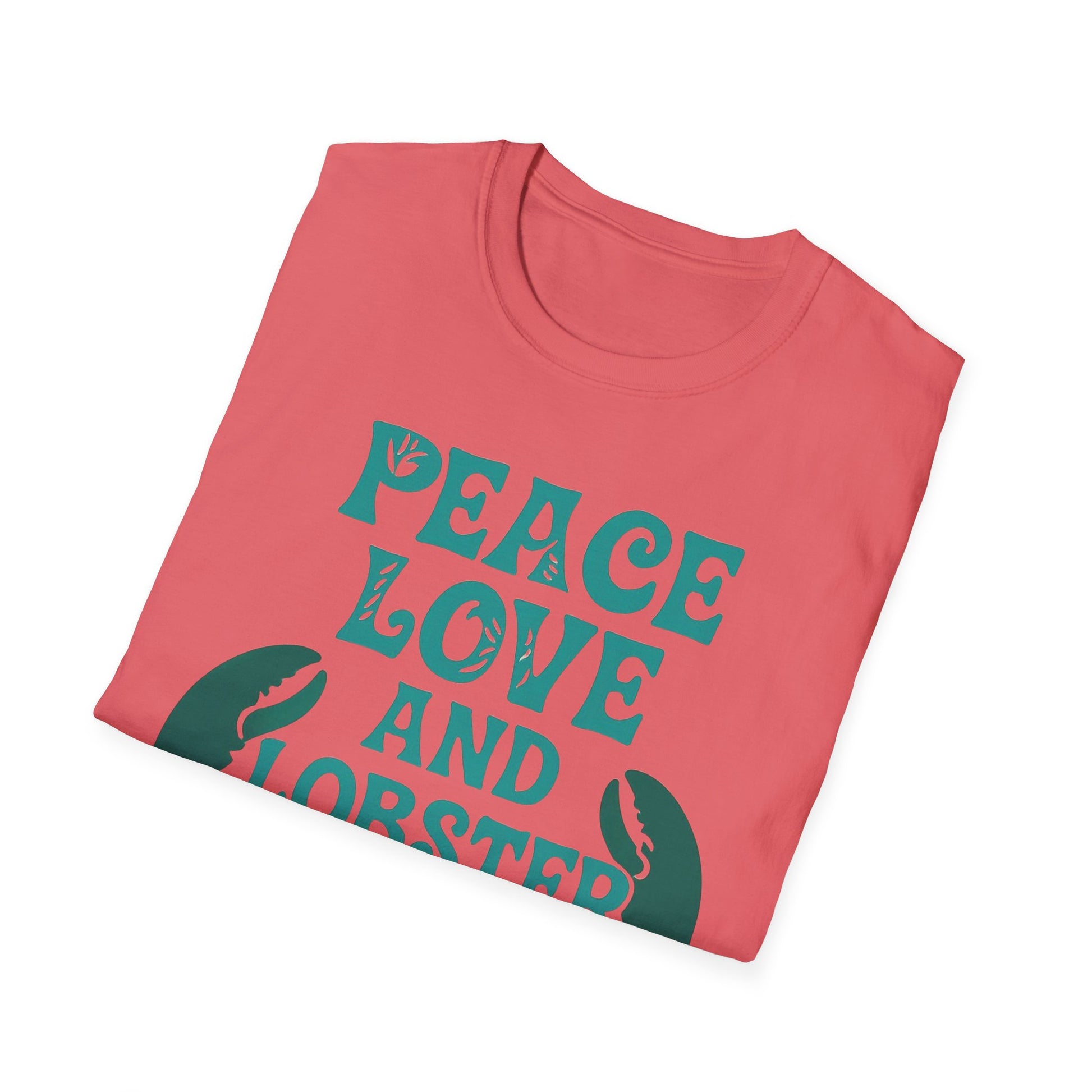 Peace, Love, and Lobster Rolls T-Shirt | Unisex Softstyle Tee for Seafood Lovers, Casual Summer Wear, Beach Days, Gifts, BBQs