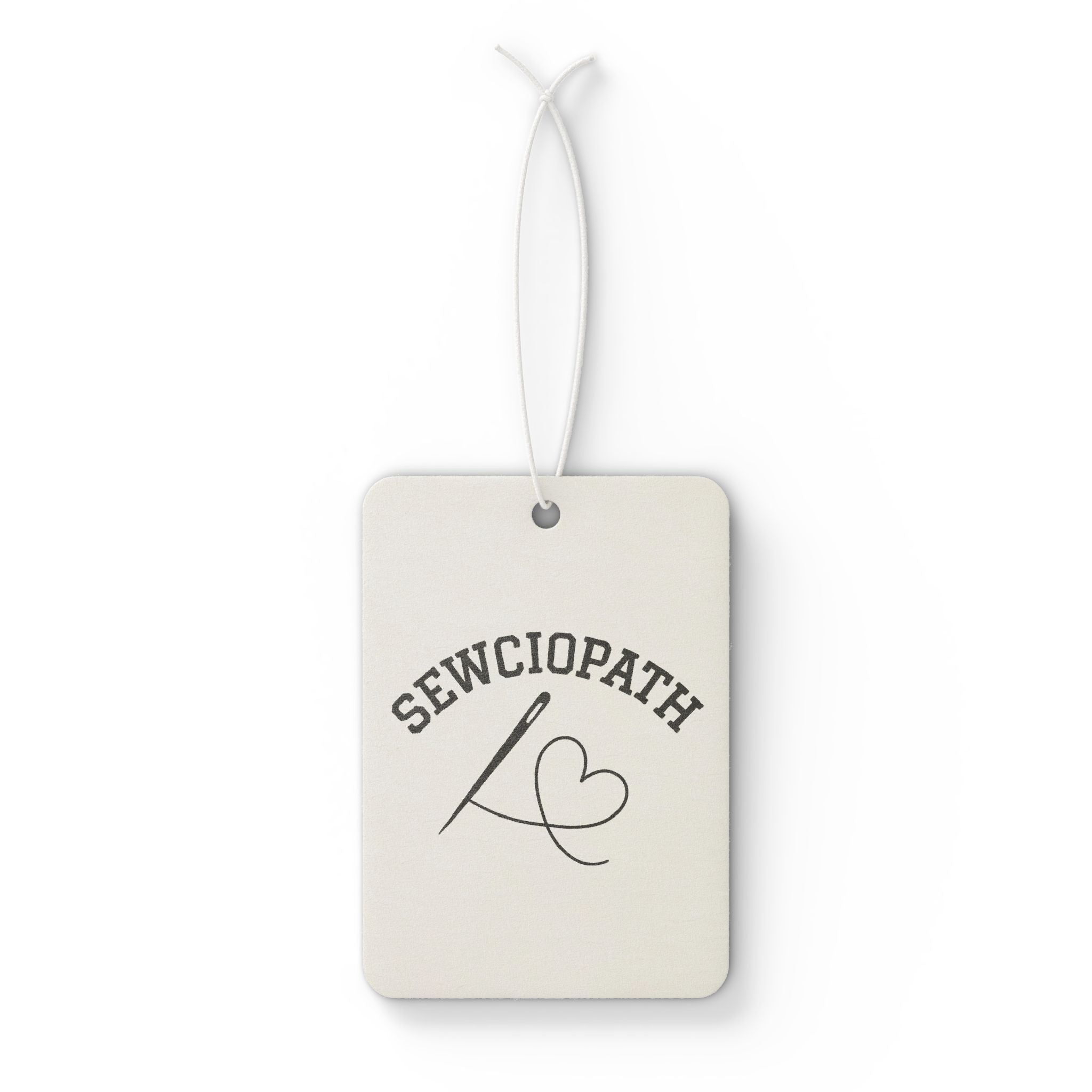 Sewciopath Car Air Freshener – Funny Sewing Lover Air Freshener with Needle & Heart Design