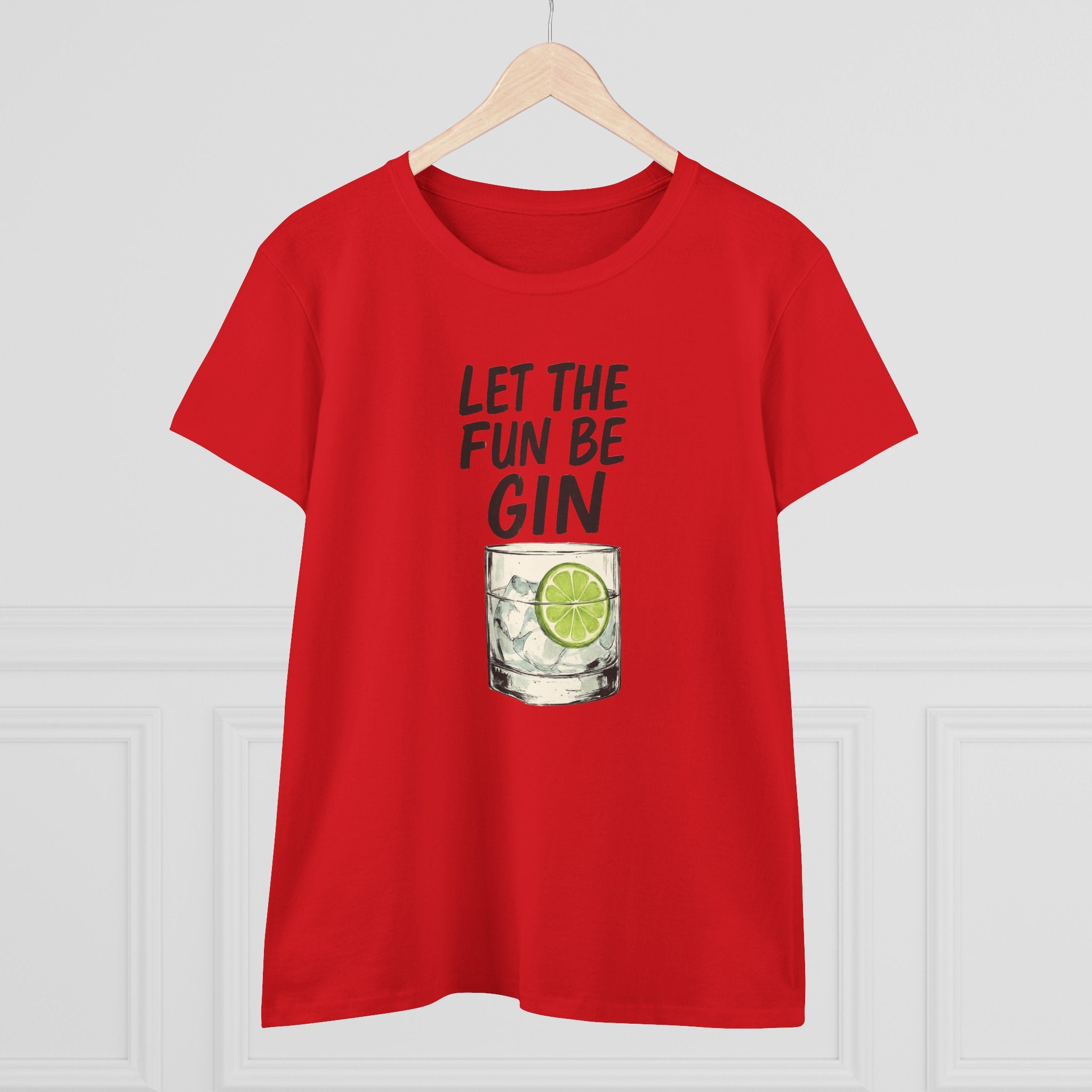 Let the Fun Be Gin Summer Party Cocktail Gift, Womans Tee, Graphic Top, Cotton Shirt, Funny Drinking Tee Gin and Tonic
