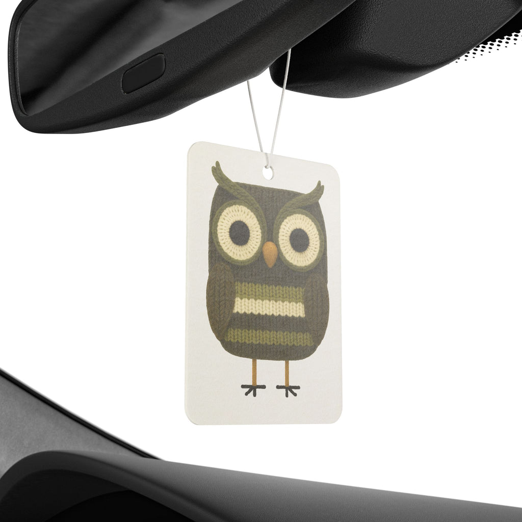 Crochet Owl Car Air Freshener — Printed Scented Ornament
