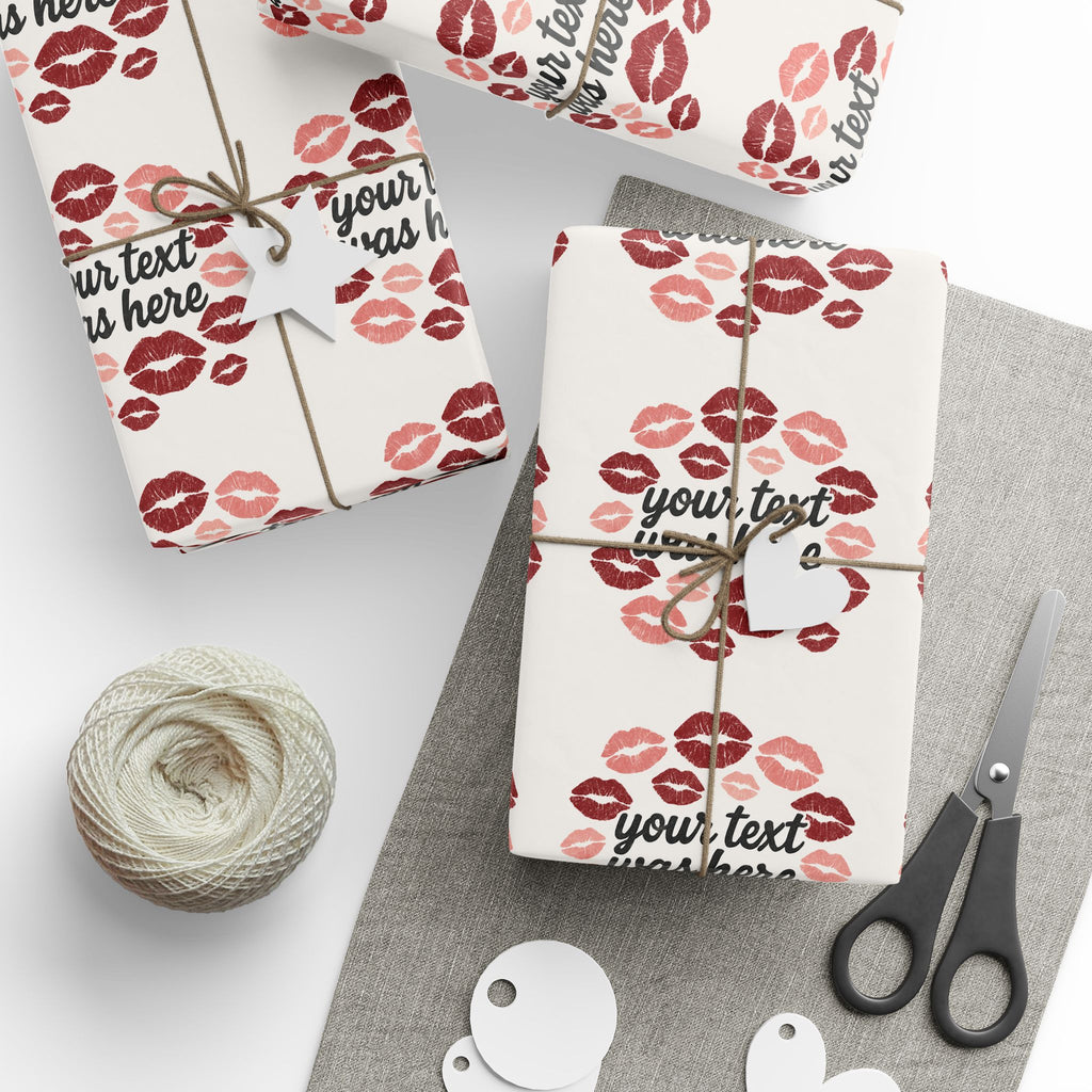 Personalized Any Name Kiss Print Wrapping Paper - Romantic Gift Wrap for Valentine's Day & Special Occasions grandparents aunts gifts for him