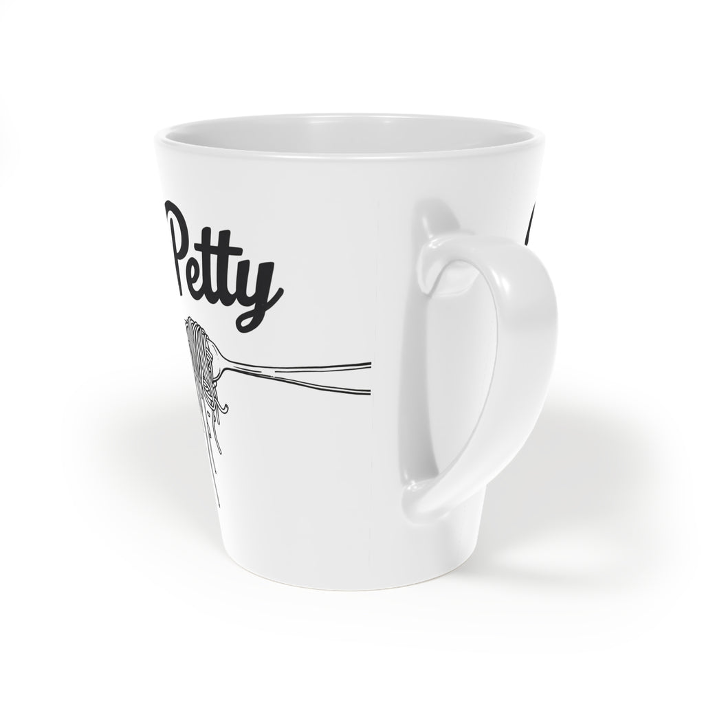 Latte Mug, 12oz - Petty Spaghetti, Sarcastic Gifts for Him and Her, Funny Coffee Cup, Cute Tea Mug, Novelty Gift, Ceramic Drinkware