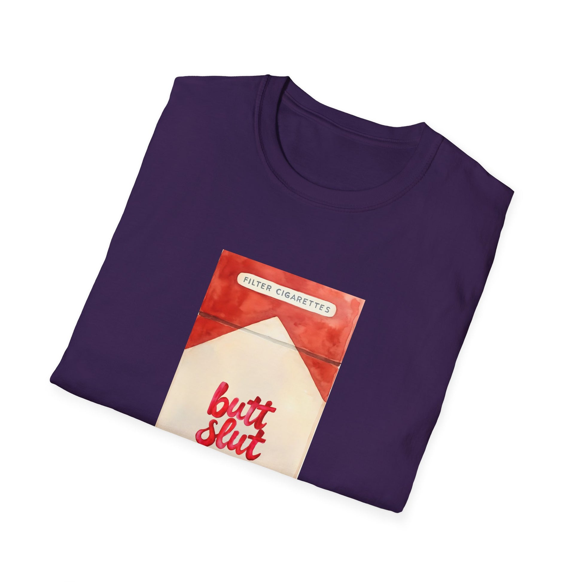 Offensive but funny Butt Slut Smoking Cigarettes Unisex Softstyle T-Shirt, Funny Tee, Inappropriate Shirt, Adult Humor Top, Graphic Tee