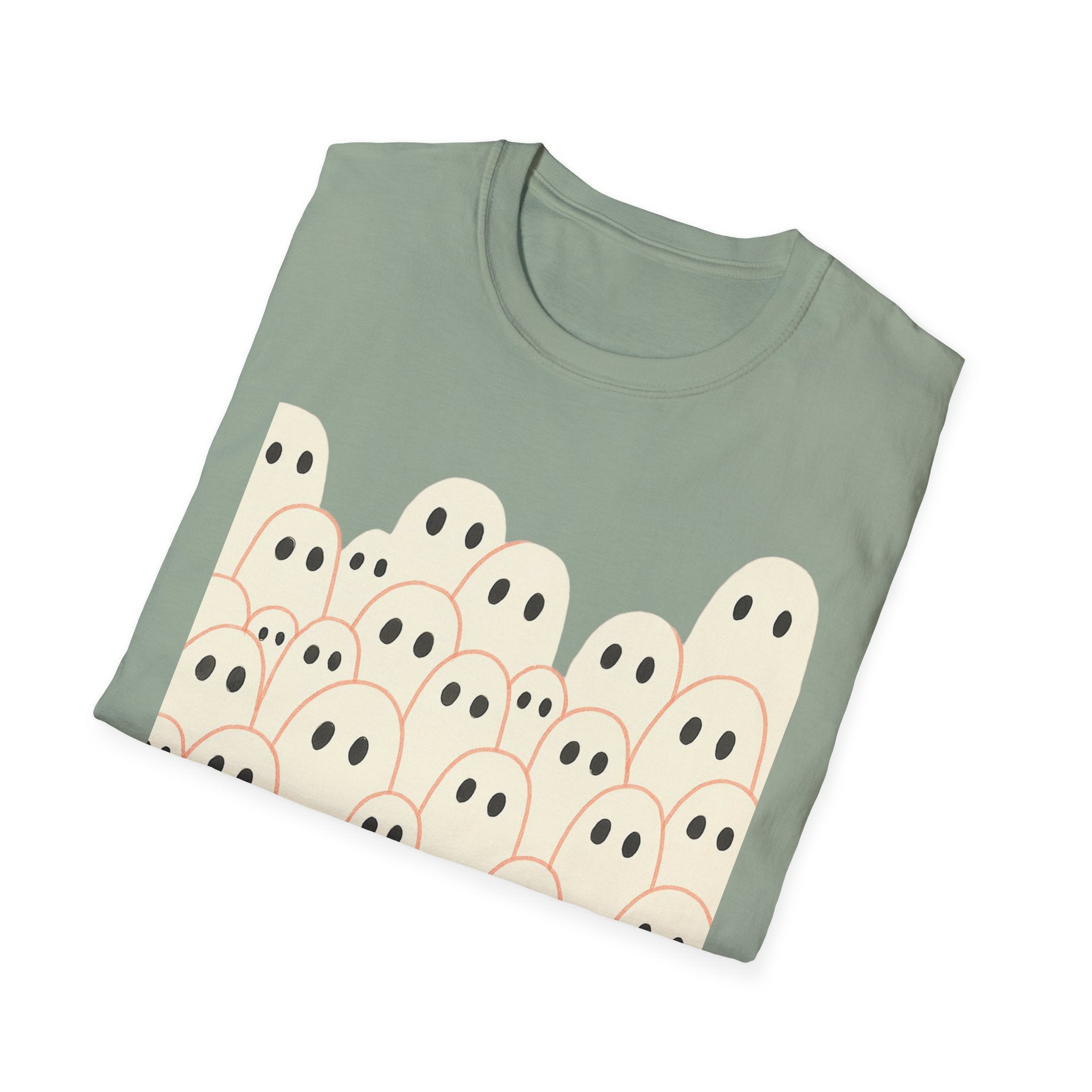 Ghost Spooky Cute Goth Halloween Unisex Softstyle T-Shirt, Halloween Shirt, Ghost Lover Gift, Halloween Costume, Halloween Party Tee, Gothic