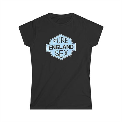 Pure England Sex Tee, Casual Women's Shirt, Funny Graphic Top, Gift for Her, Summer Fashion, Trendy Softstyle Tee white lotus