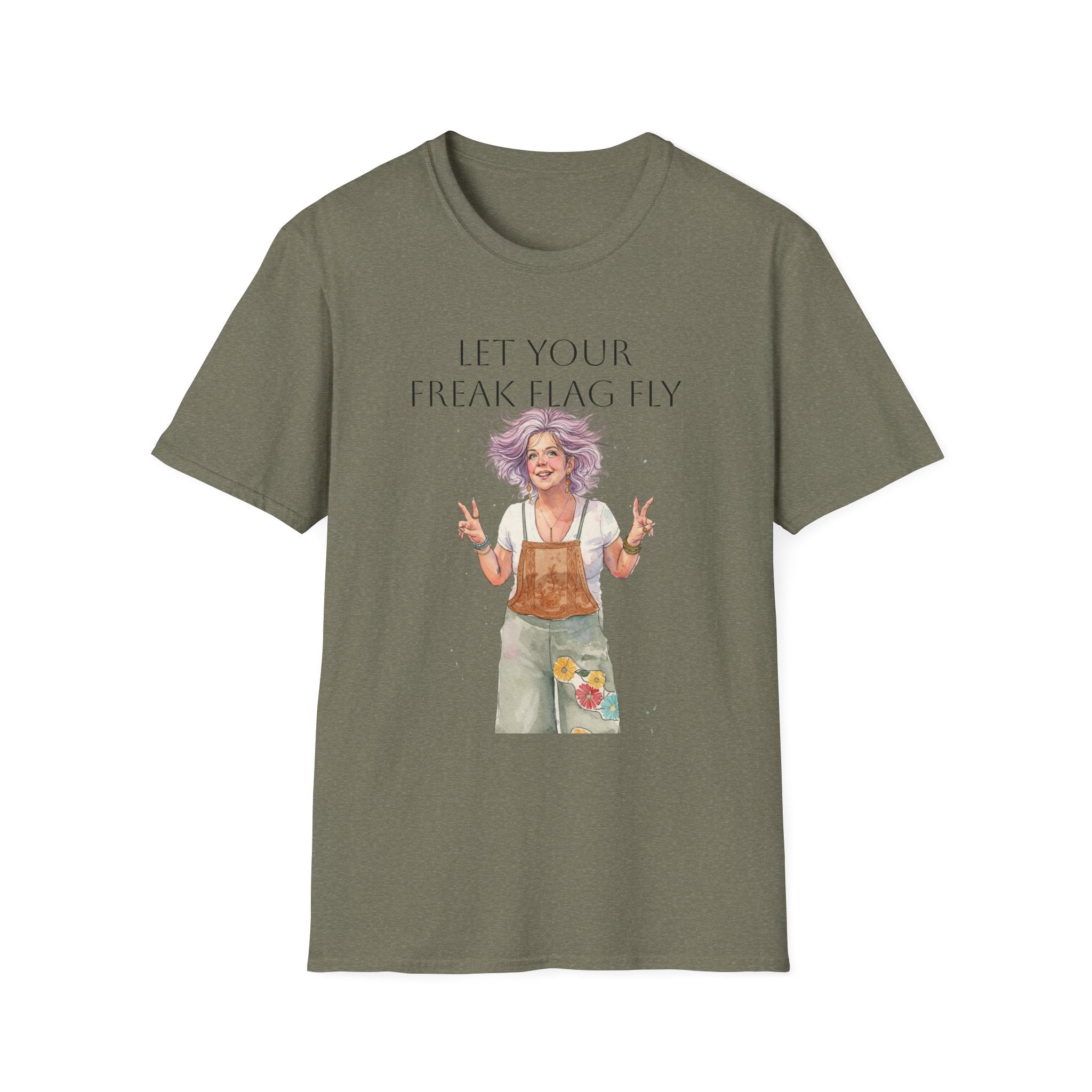 T‑Shirt — "Let Your Freak Flag Fly" Boho Artist Graphic Tee