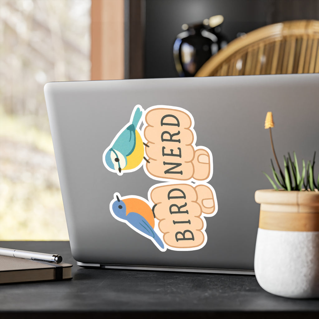Bird Nerd Vinyl Decals for Enthusiasts, Stickers Gift for Bird Lovers, Fun Wall Art, Gift for Nature Lovers, Customizable Outdoor Decor