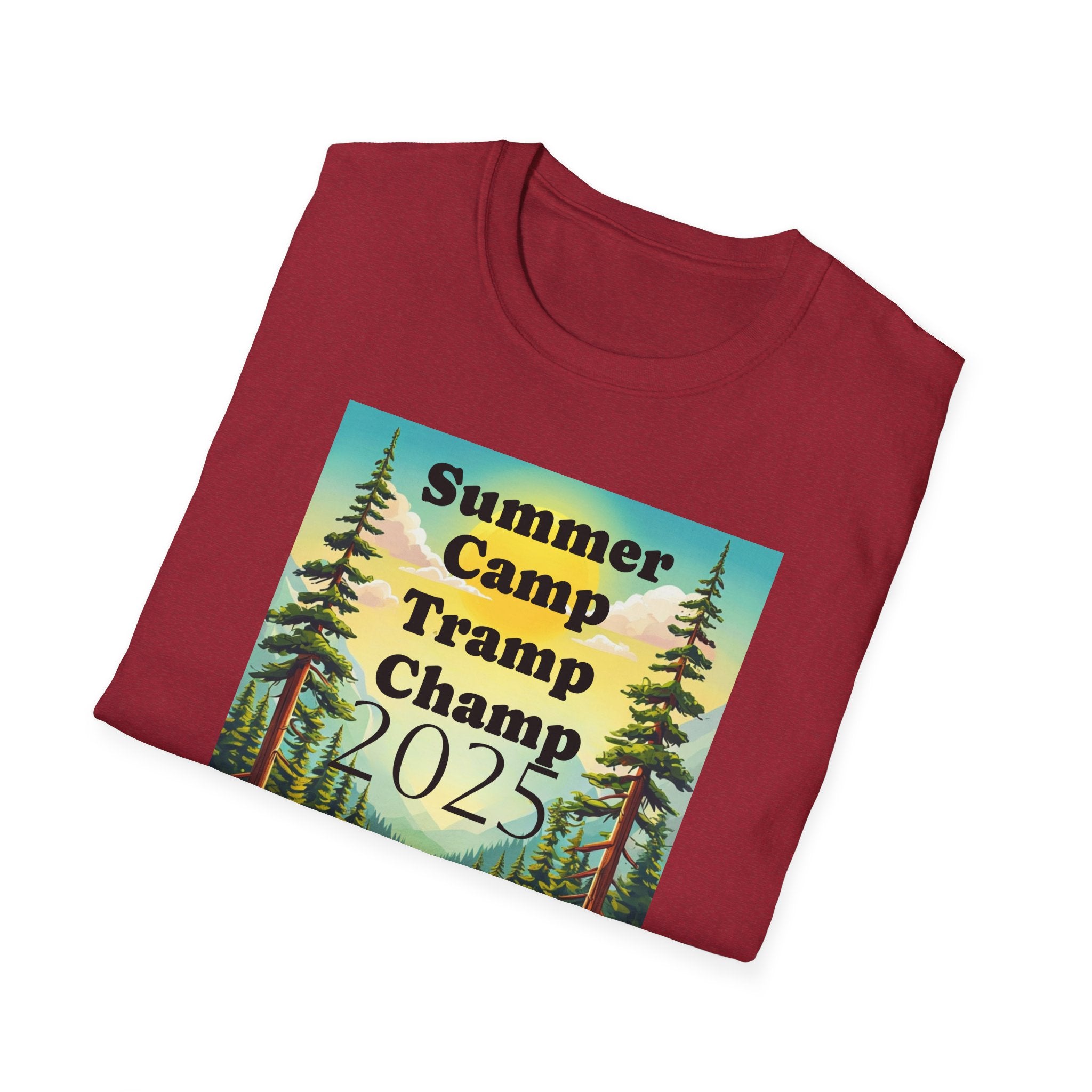 Unisex Summer Camp T-Shirt, Fun Camp Tee, Outdoor Adventure Shirt, Camping Gift, Tramp Champ Apparel, 2025 Summer Tees