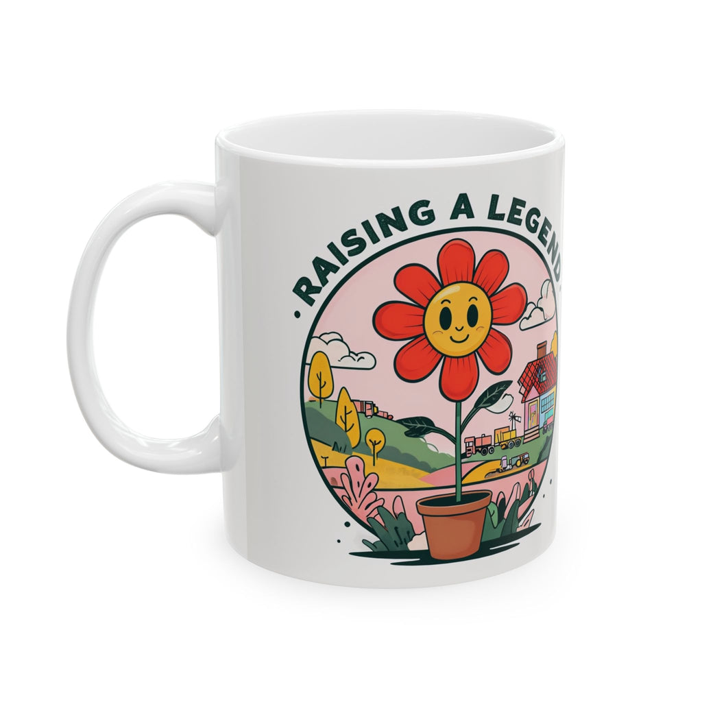 Raising a Legend Floral Ceramic Mug | Coffee Cup for Gardening Lovers, Mother's Day Gift, Personalization Option, Home Decor