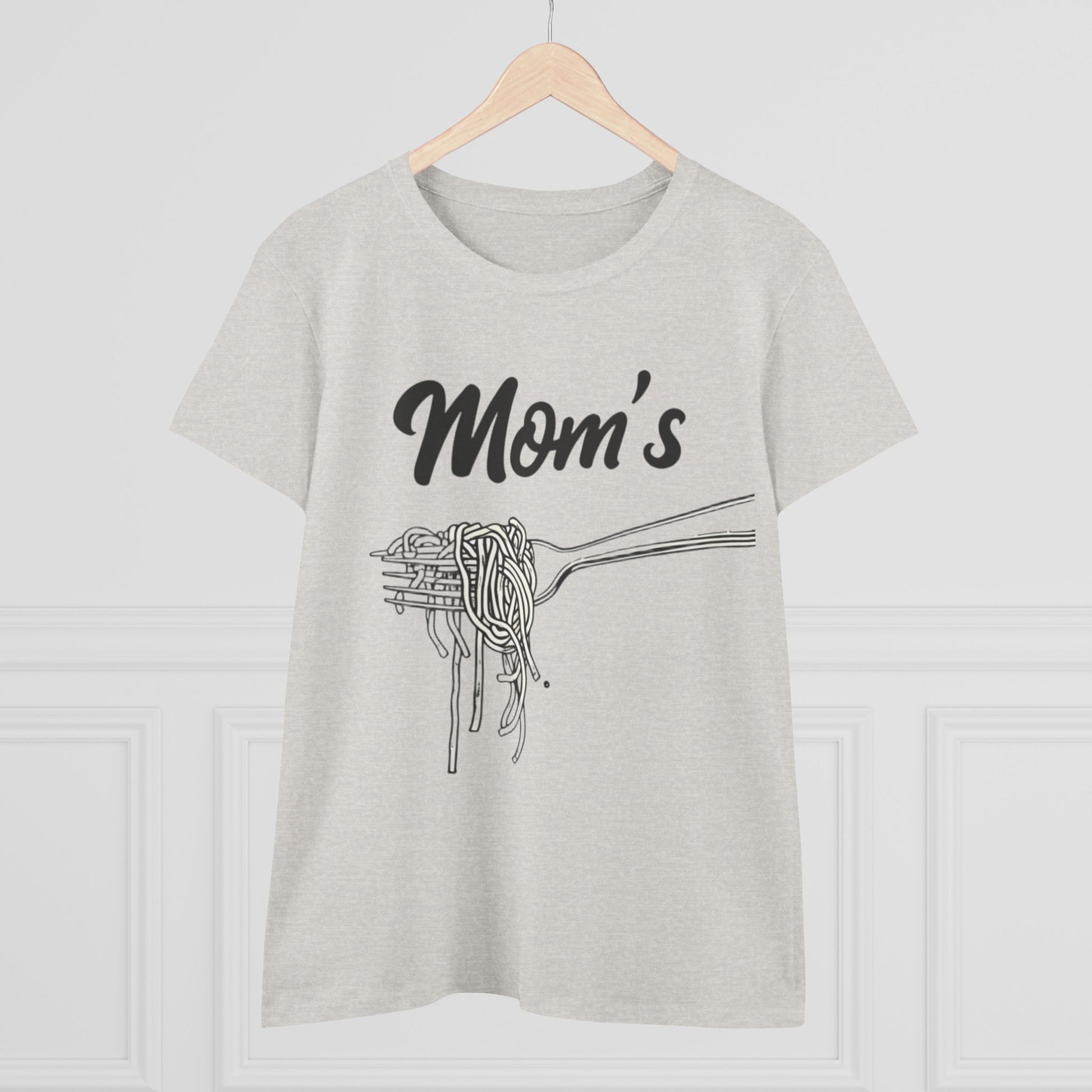 Mom's Spaghetti Tee - Women's Midweight Cotton T-Shirt, Gift for Mother's Day, Foodie Shirt, Casual Wear, Cozy Top