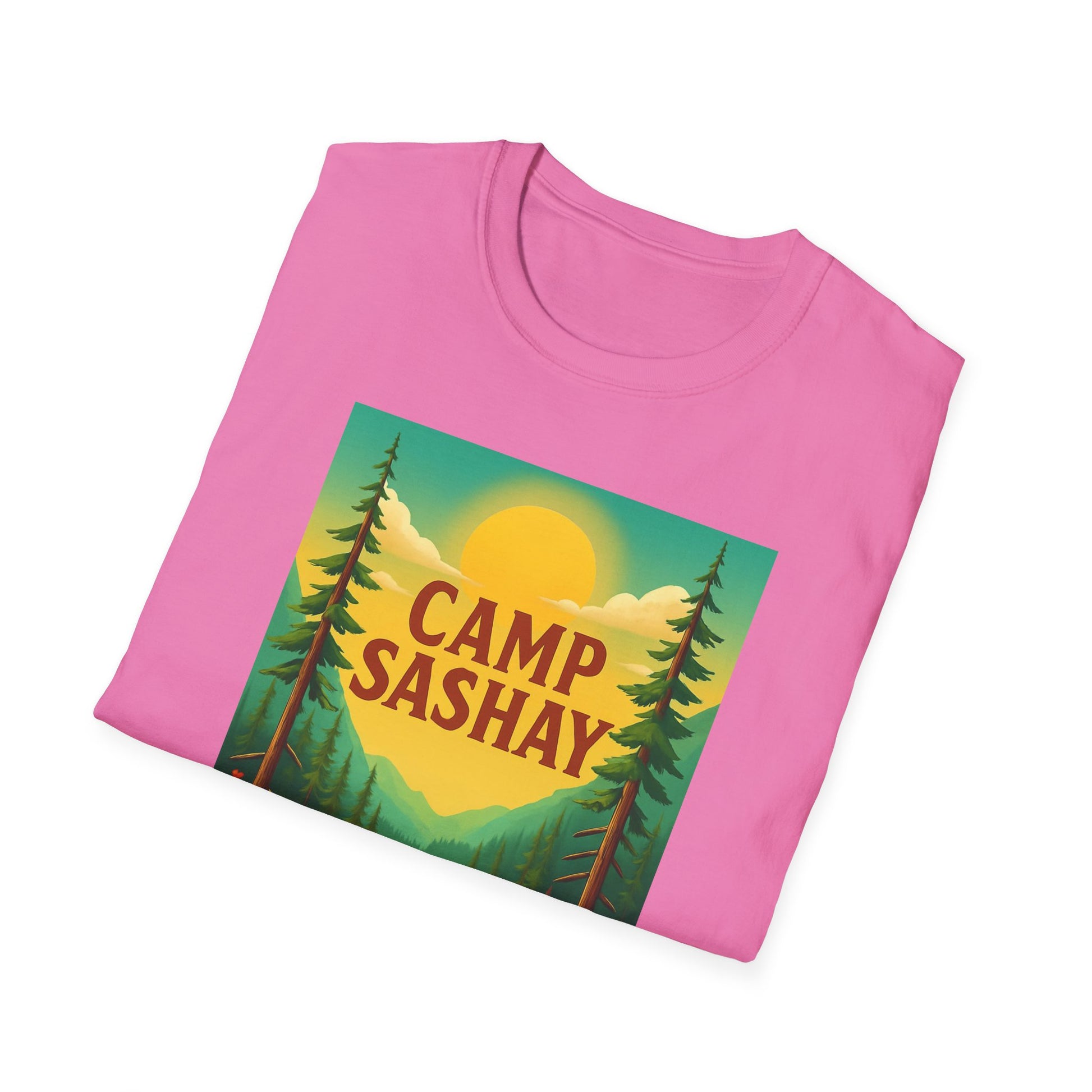 Camp Sashay carnival Unisex Softstyle T-Shirt, Vintage Camping Tee, Outdoor Adventure Shirt, Summer Vibes T-Shirt, Gift for Nature Lovers