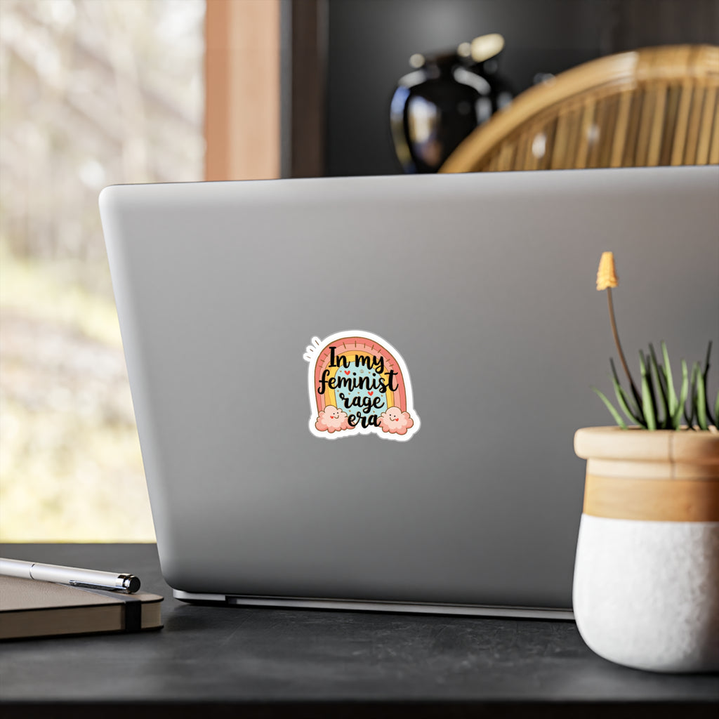 in my feminist, rage era, water bottle sticker feminist Rage Era Kiss-Cut Vinyl Decals