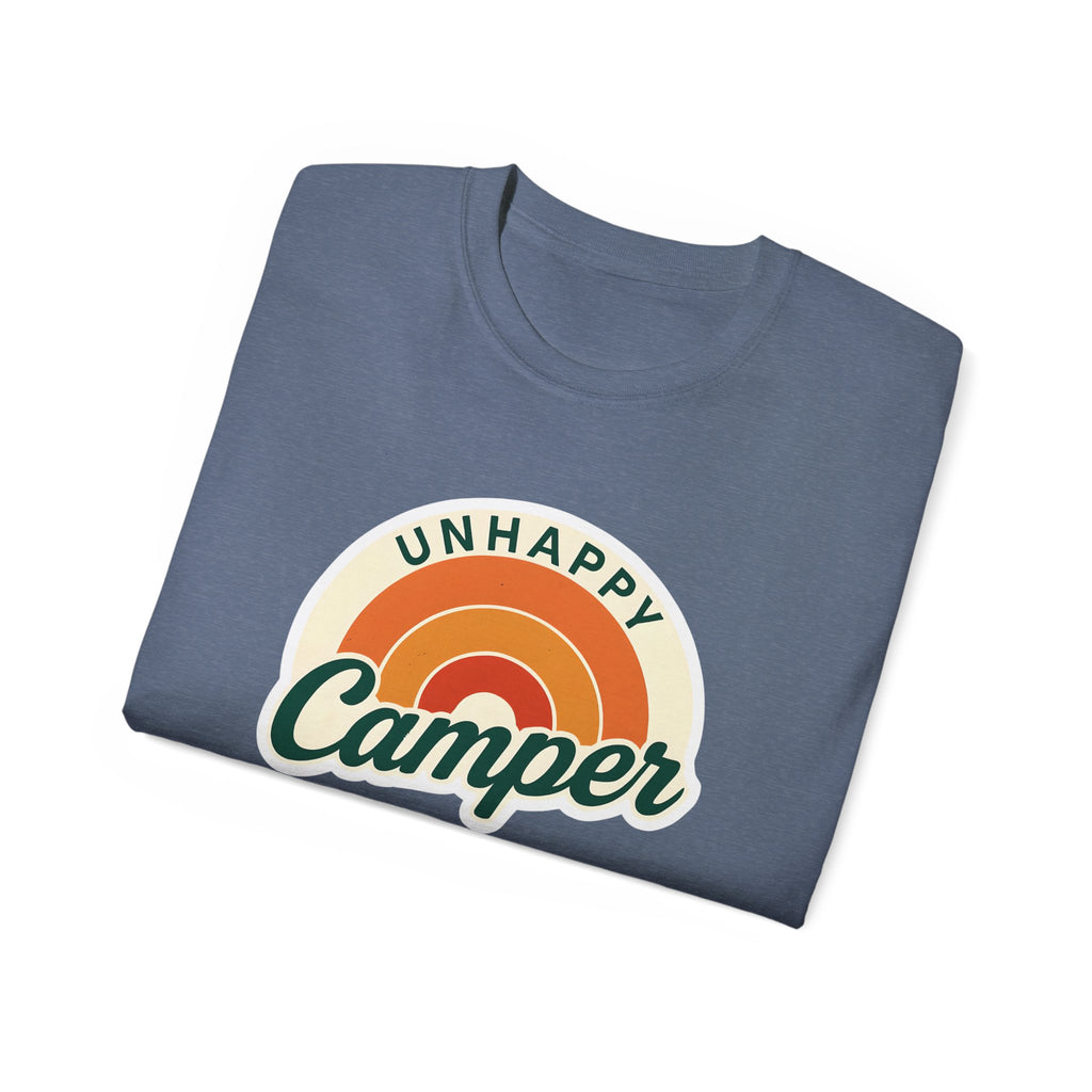 Unisex Tee for Campers: Unhappy Wanderer Adventure Gift Shirt, Hiking Outdoor Camping Apparel, Outdoorsy Nature Lover Top, Wanderlust Tee,