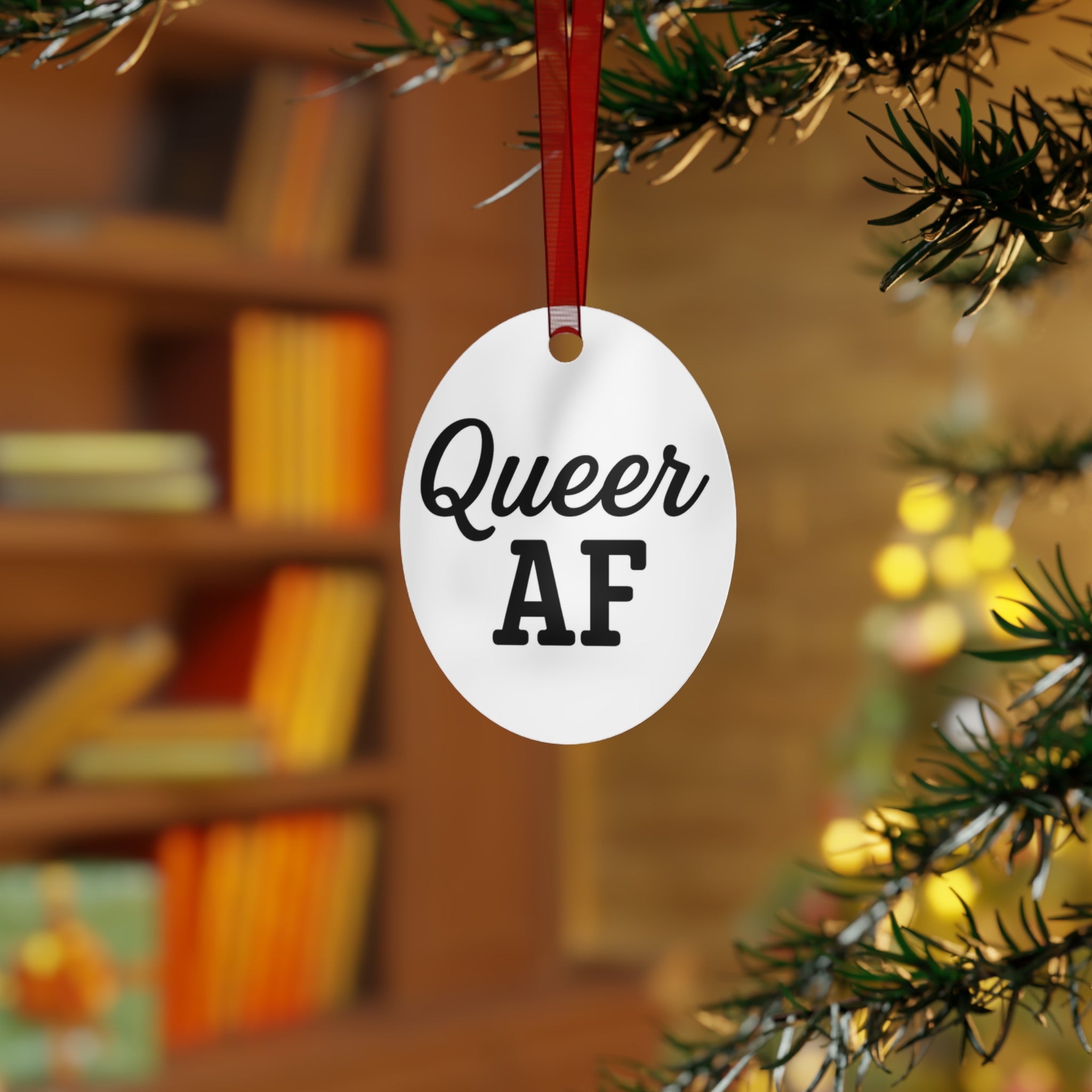 Queer AF Metal Ornaments - Festive LGBTQ+ Decor for Celebrations