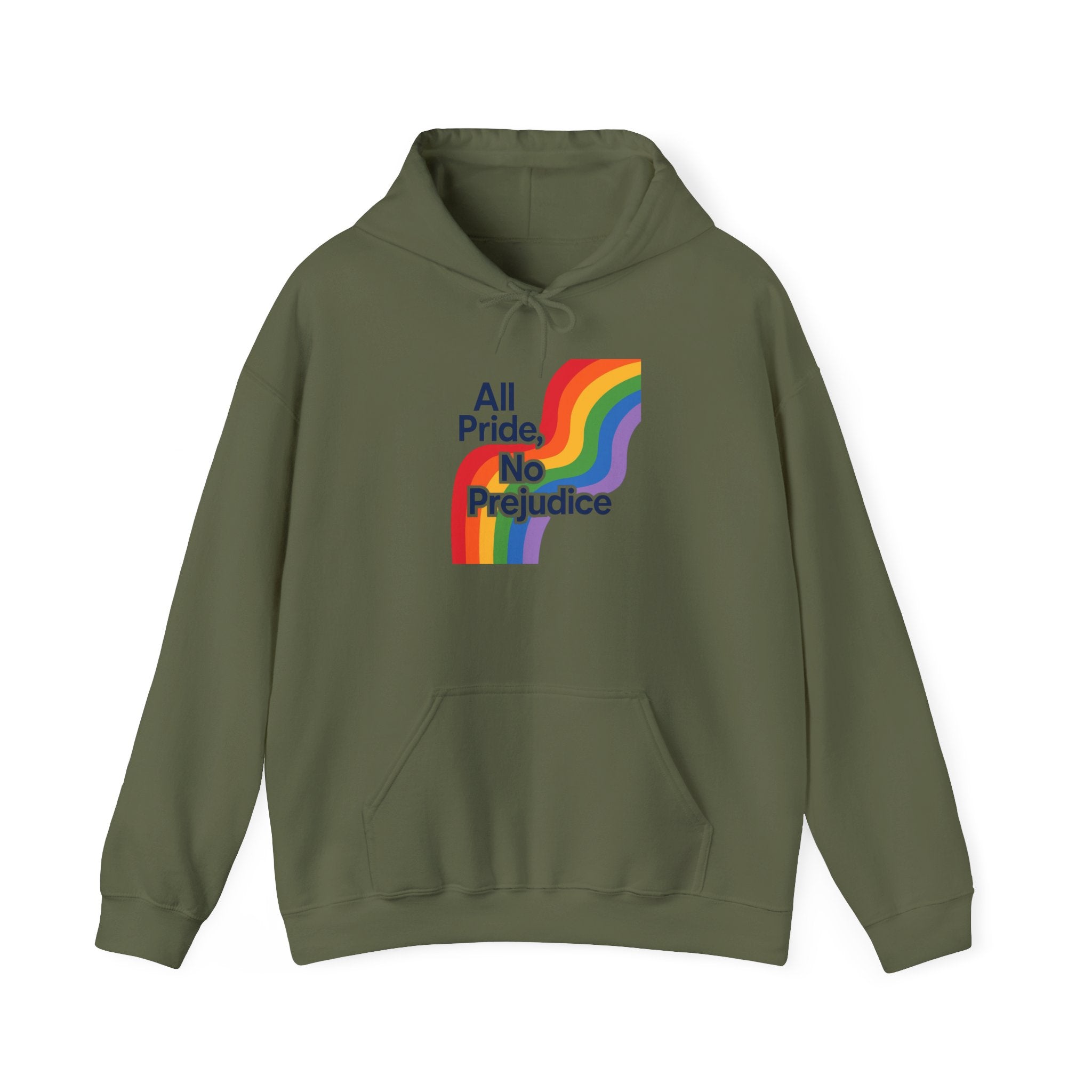 Pride Celebration Hoodie, Unisex Rainbow Sweatshirt, LGBTQ+ Hoodie, All Pride No Prejudice Sweatshirt, Comfortable Pride Wear anti trump