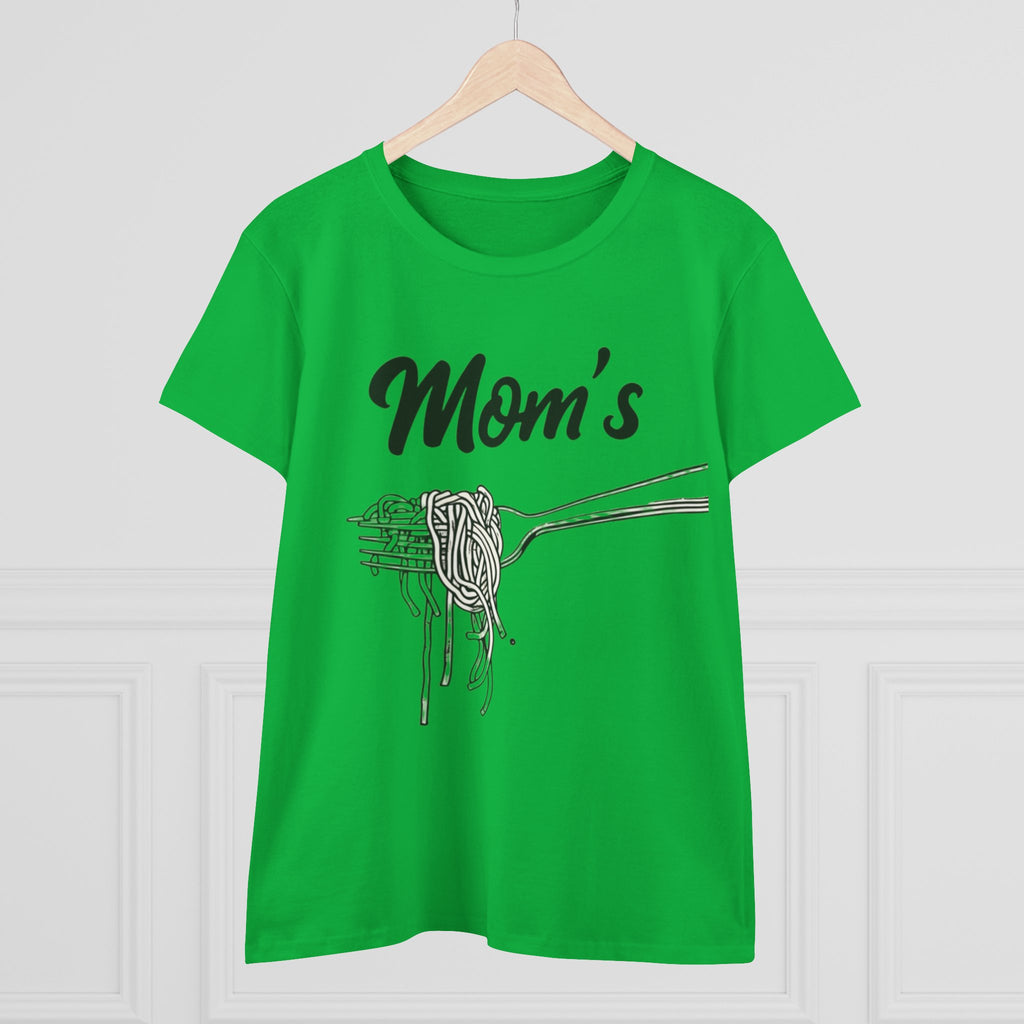 Mom's Spaghetti Tee - Women's Midweight Cotton T-Shirt, Gift for Mother's Day, Foodie Shirt, Casual Wear, Cozy Top