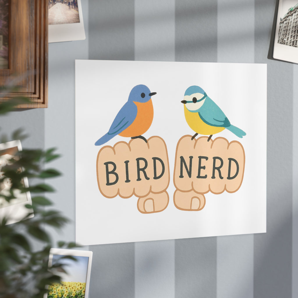 Bird Nerd Unframed Prints, Nature Lover Artwork, Bird Decor, Gift for Birdwatchers, Cute Wall Art for Home Birding gift knuckle, tattoos