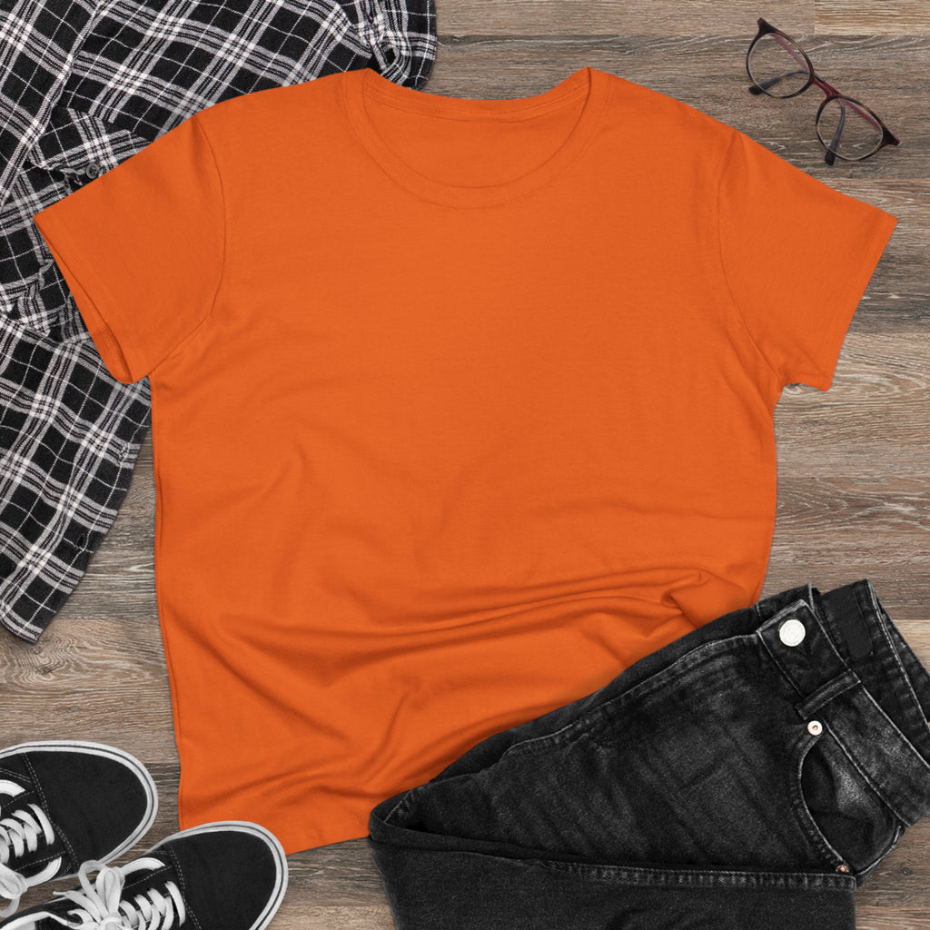 Artistic Goldfish Graphic Women's Midweight Cotton Tee koi On back of tee