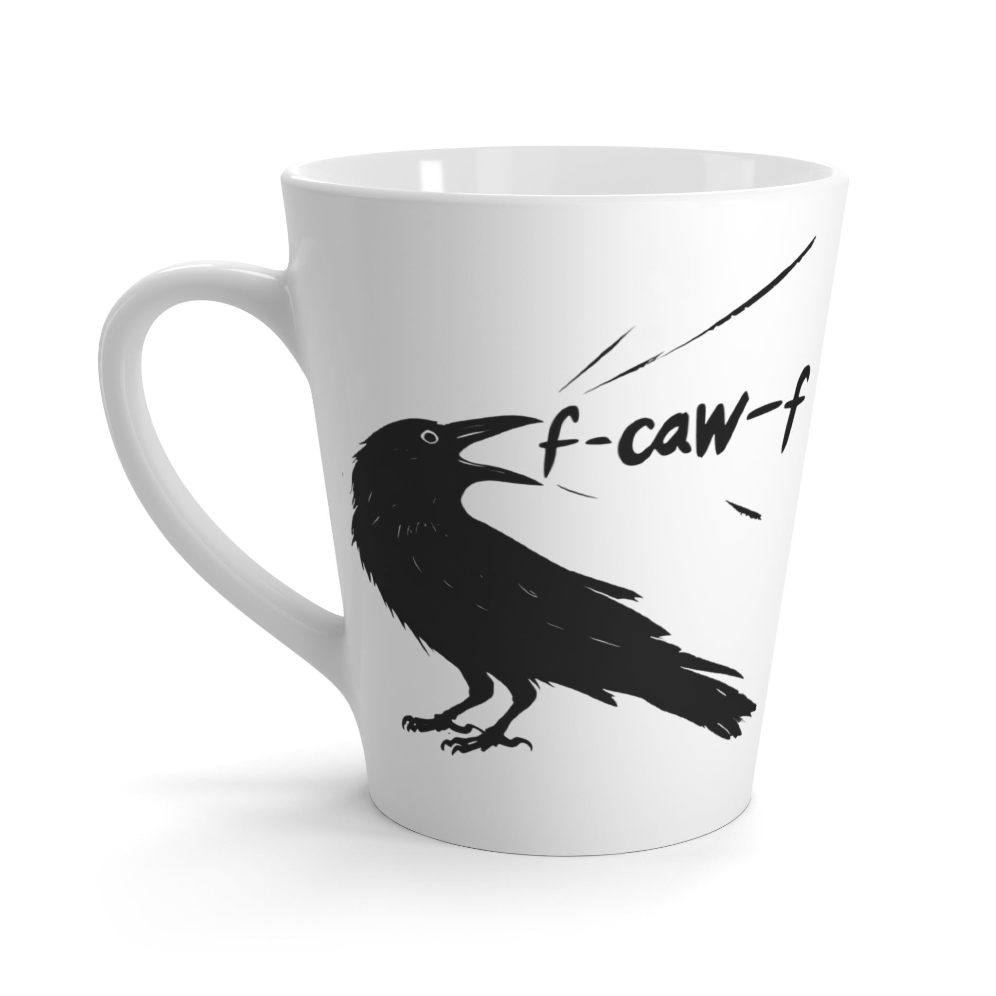 F off Sarcastic Crow Latte Mug, Funny Protest Social Justice Gift, F Off Black Bird Mug, Rebellion Cup, Activist Coffee Gift, Sassy