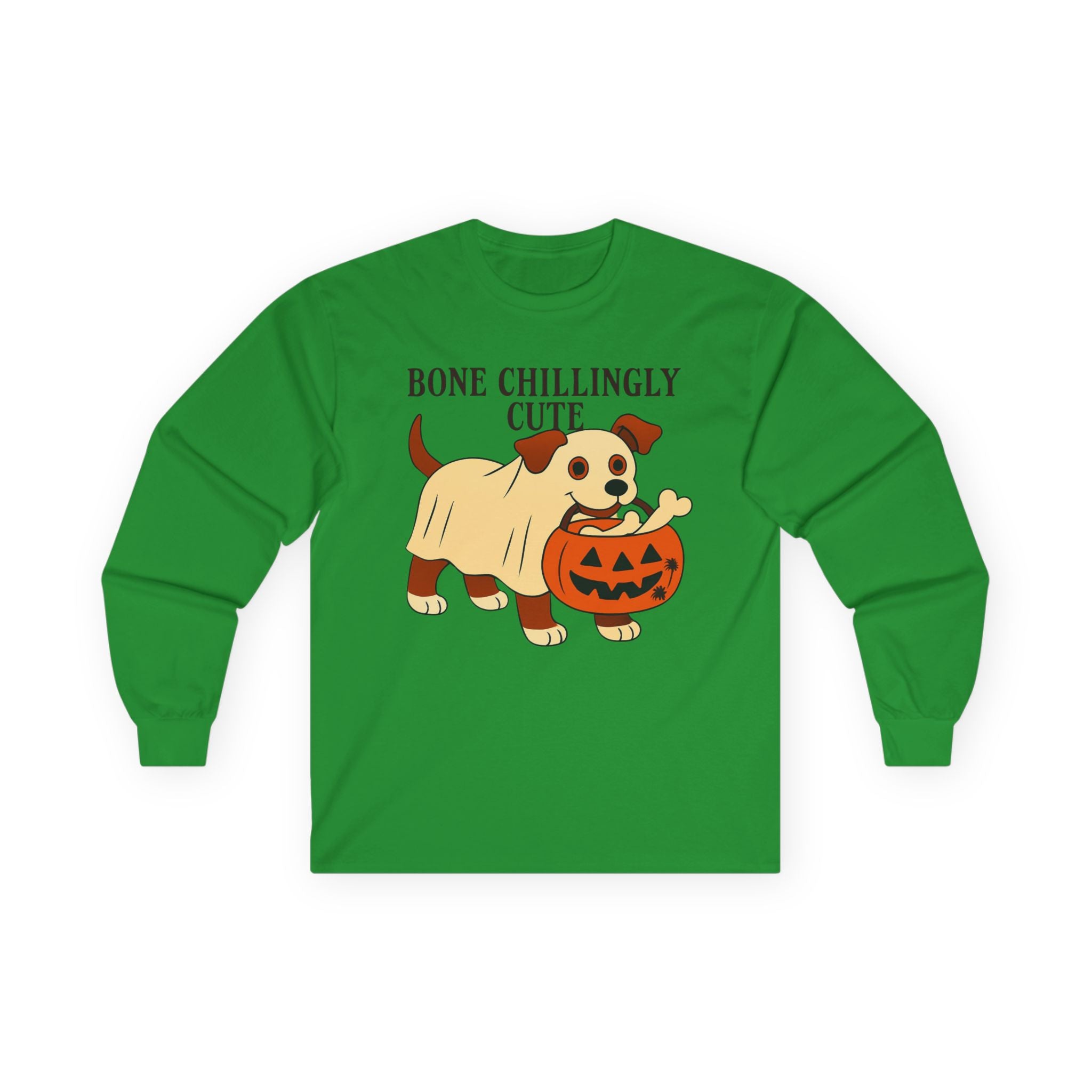 Halloween Dog Costume Tee, Spooky Dog Lover Shirt, Trick-or-Treating Long Sleeve Top, Bone Chilling Cute Unisex Shirt, Halloween Tee, Dog