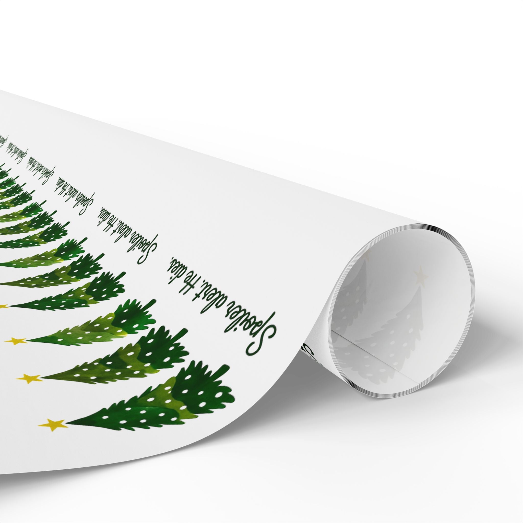 Funny Jesus Spoiler alert. He dies. Christmas Tree Wrapping Paper Roll – Festive Green Trees with