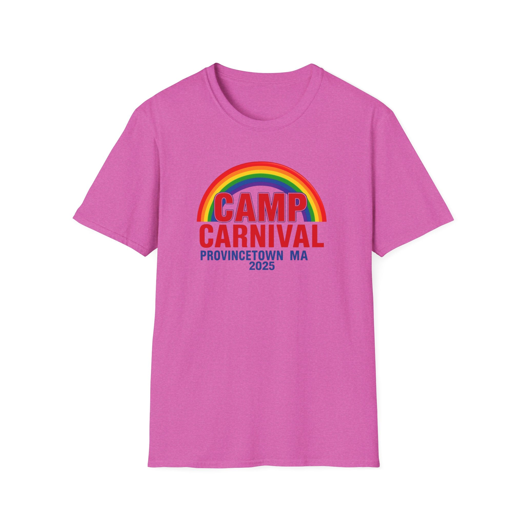 Rainbow Camp Carnival Ptown Unisex T-Shirt, LGBTQ+ Pride Apparel, Summer Festival Top, Gift for Camp Lovers, 2025 Event Shirt