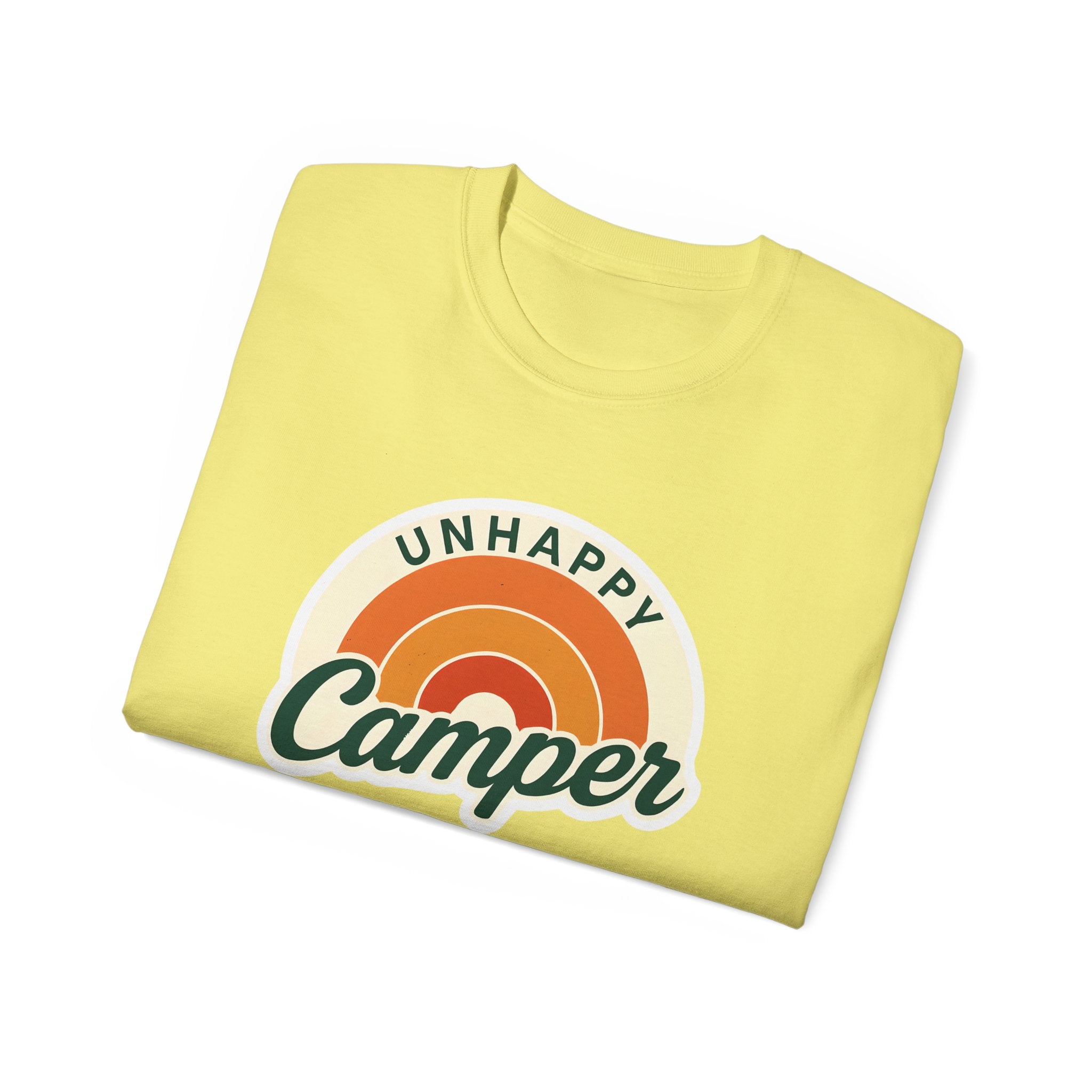 Unisex Tee for Campers: Unhappy Wanderer Adventure Gift Shirt, Hiking Outdoor Camping Apparel, Outdoorsy Nature Lover Top, Wanderlust Tee,