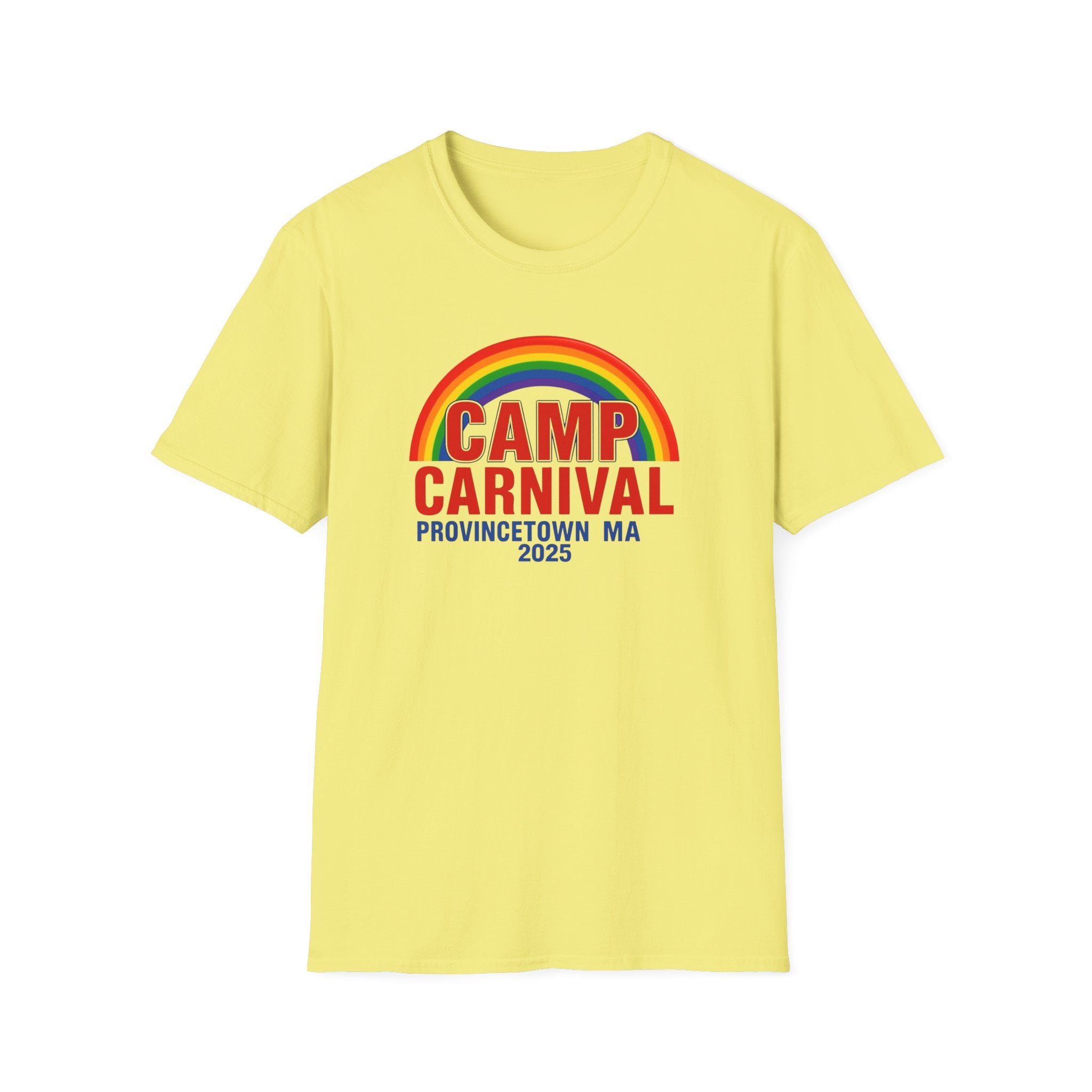 Rainbow Camp Carnival Ptown Unisex T-Shirt, LGBTQ+ Pride Apparel, Summer Festival Top, Gift for Camp Lovers, 2025 Event Shirt
