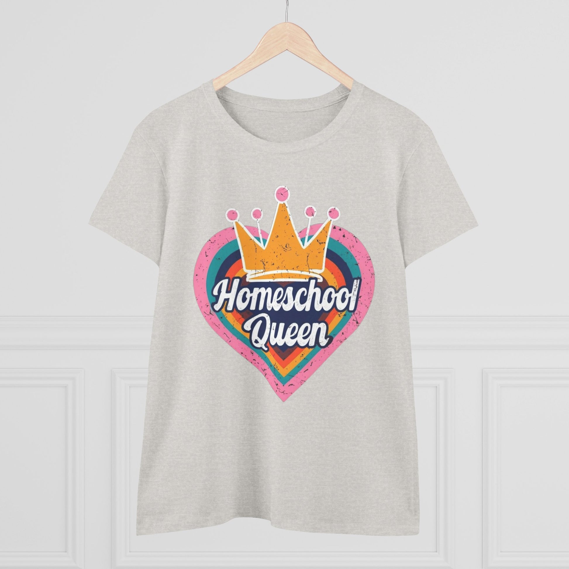 Homeschool Queen Cotton Tee, Cute Tee for Moms, Colloquial Gift for Homeschoolers, Fun Educational Apparel, Perfect for Back to School