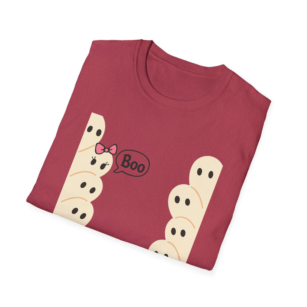 Spooky Ghost Boo Bow Cute Halloween Unisex T-Shirt, Halloween Shirt, Ghost Costume, Halloween Party Shirt, Spooky Tee, Cute Halloween Top