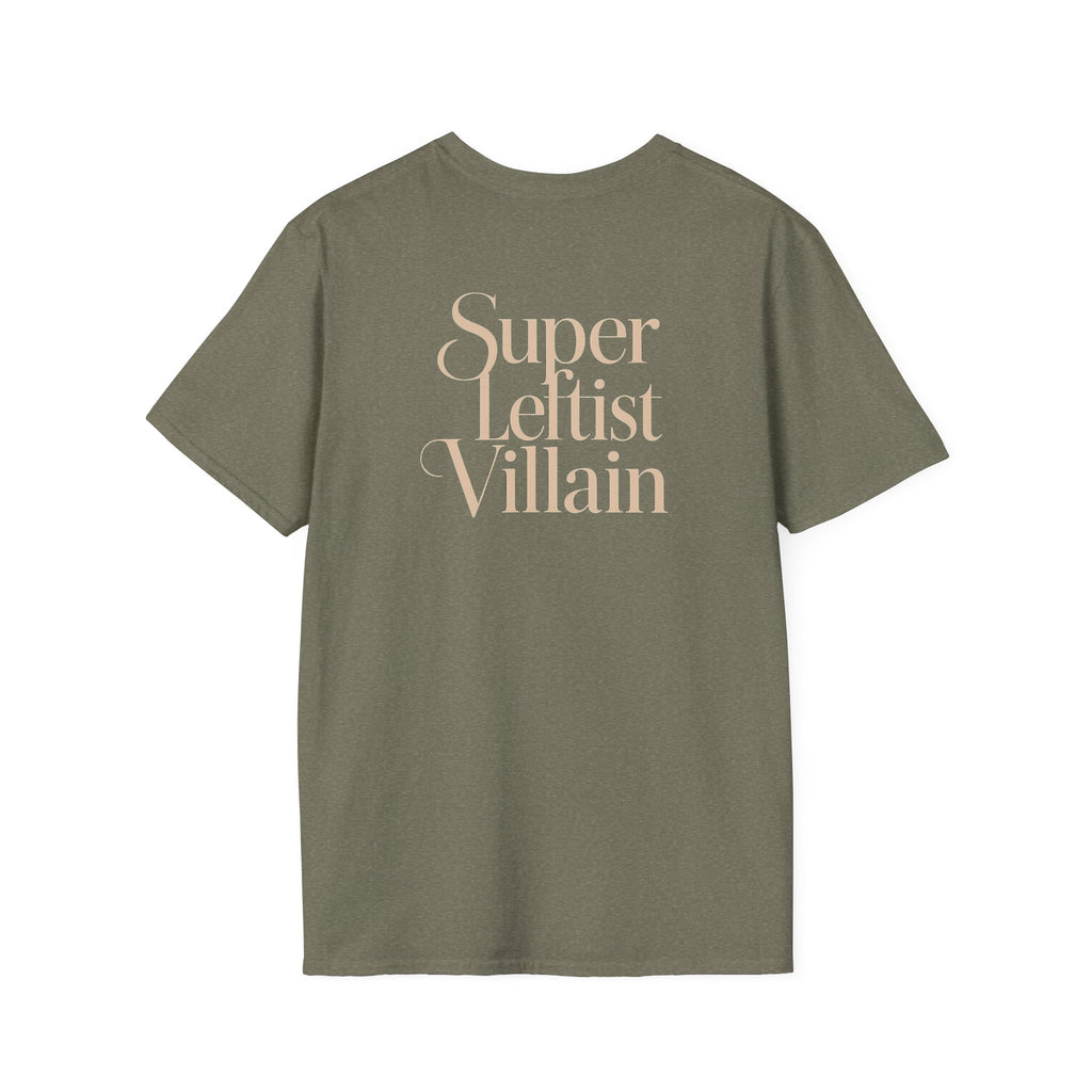 Super Leftist Villain Softstyle T-Shirt, Anti Trump Activist Shirt, Political Streetwear, Leftist Peace Love Tee, Social Justice Gift