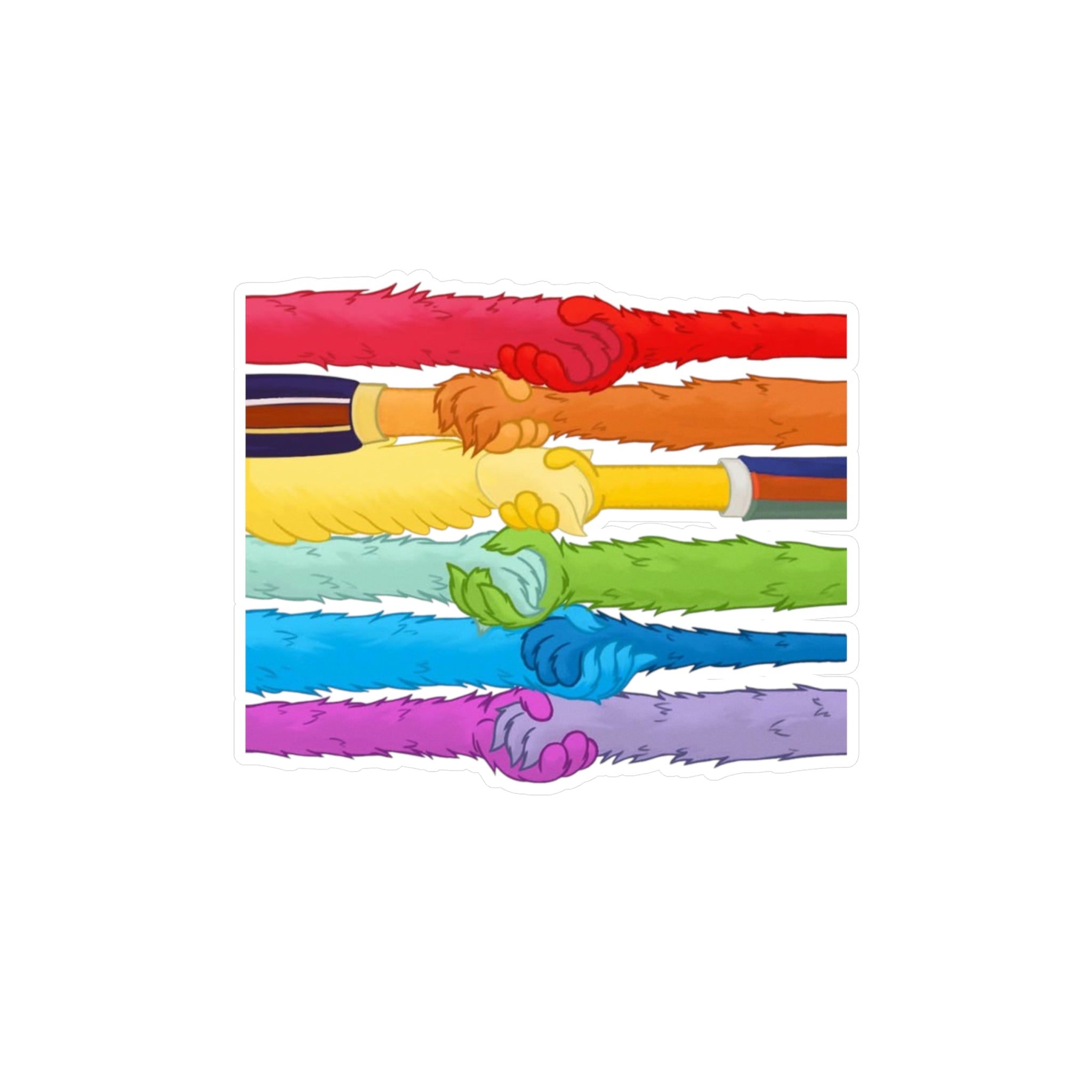 Kindness and diversity matter! Colorful Pride LGBTQ+ anti trump  Colorful Handshake Vinyl Decals, Stickers, Laptop Pride, Friendship Gifts
