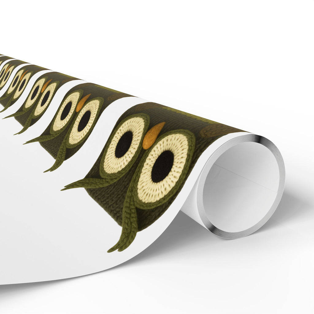 Wrapping Paper Roll - crocheted Owl Pattern Gift Wrap for Nature Lovers