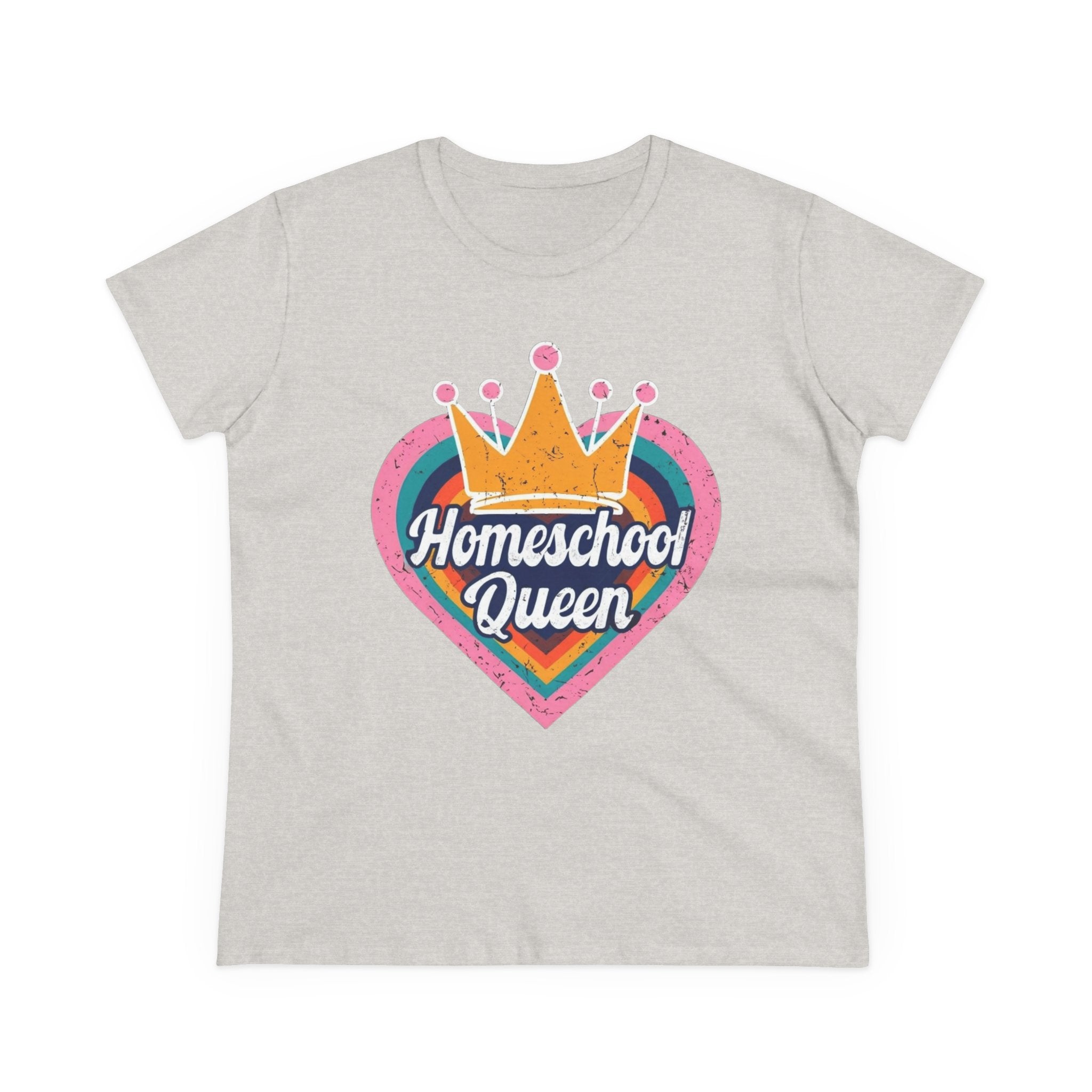 Homeschool Queen Cotton Tee, Cute Tee for Moms, Colloquial Gift for Homeschoolers, Fun Educational Apparel, Perfect for Back to School