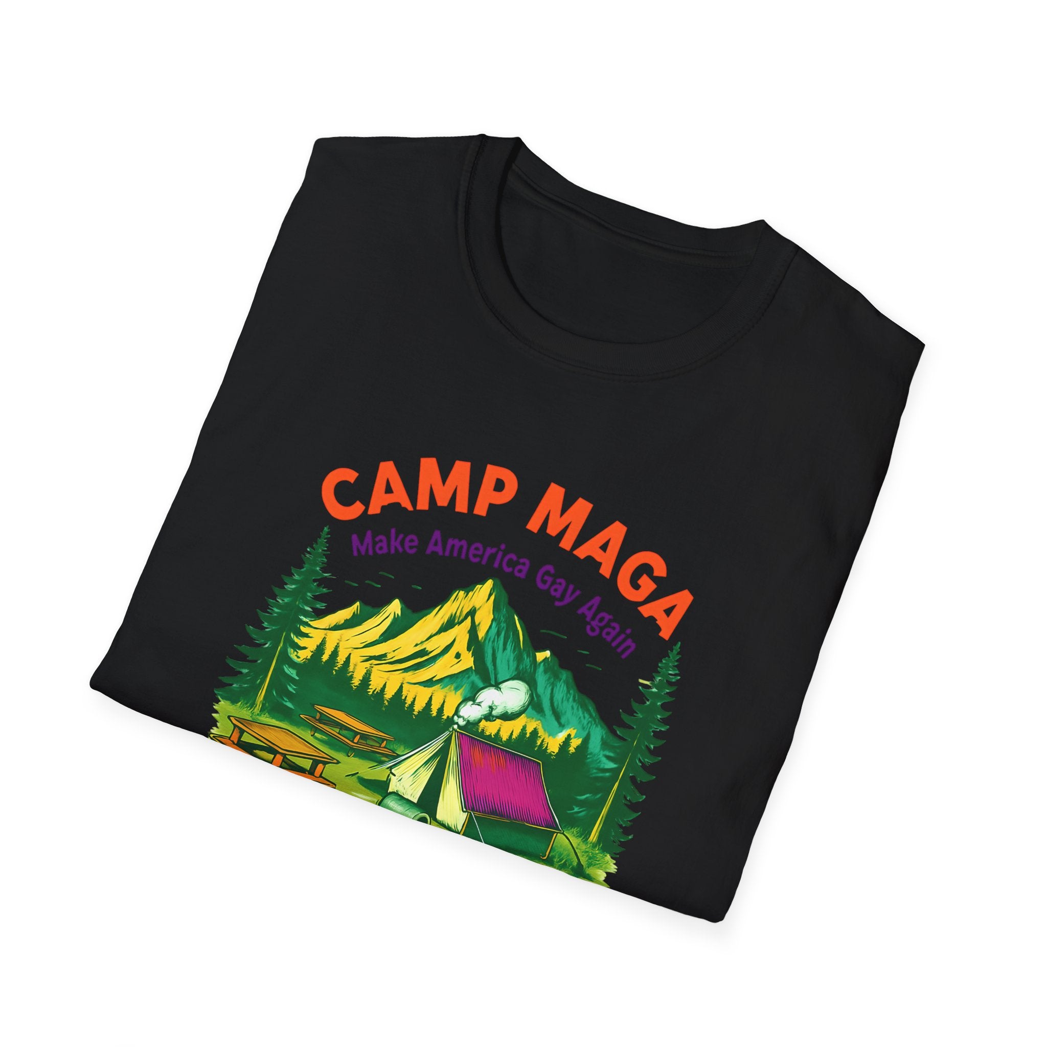 Camp MAGA Unisex make America gay again carnival Softstyle T-Shirt - Make America Gay Again, LGBTQ Pride Shirt, Camping Tee, Gift for [...]