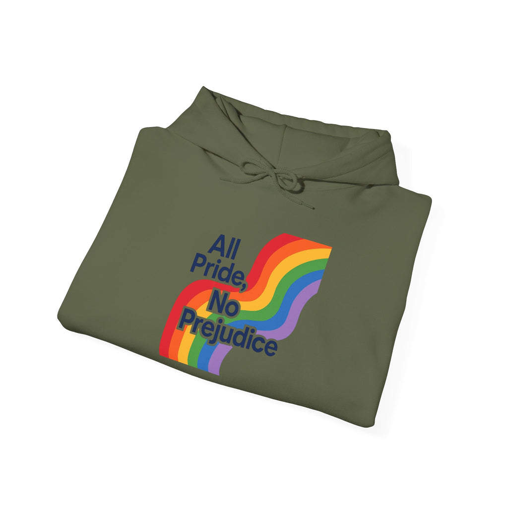 Pride Celebration Hoodie, Unisex Rainbow Sweatshirt, LGBTQ+ Hoodie, All Pride No Prejudice Sweatshirt, Comfortable Pride Wear anti trump