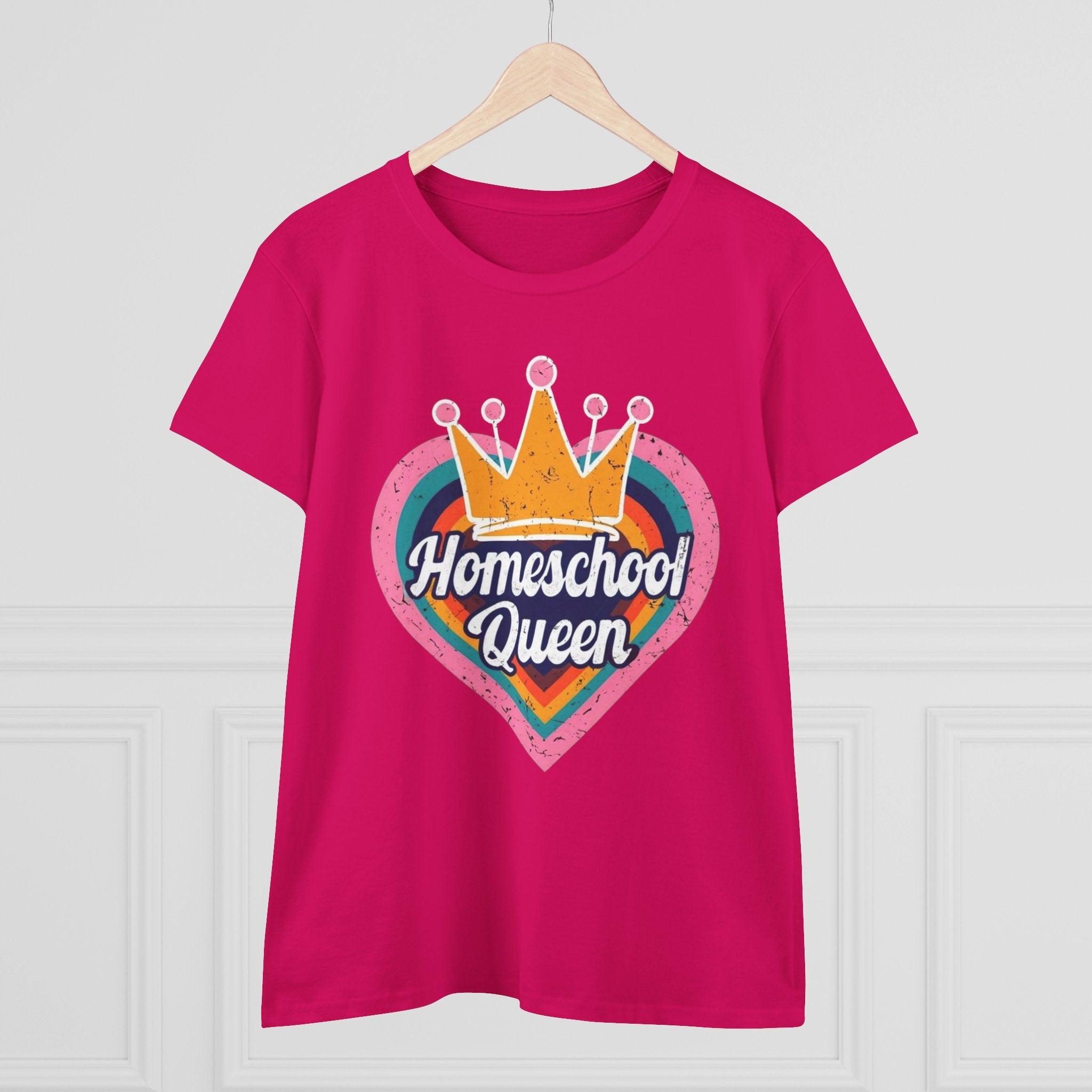 Homeschool Queen Cotton Tee, Cute Tee for Moms, Colloquial Gift for Homeschoolers, Fun Educational Apparel, Perfect for Back to School