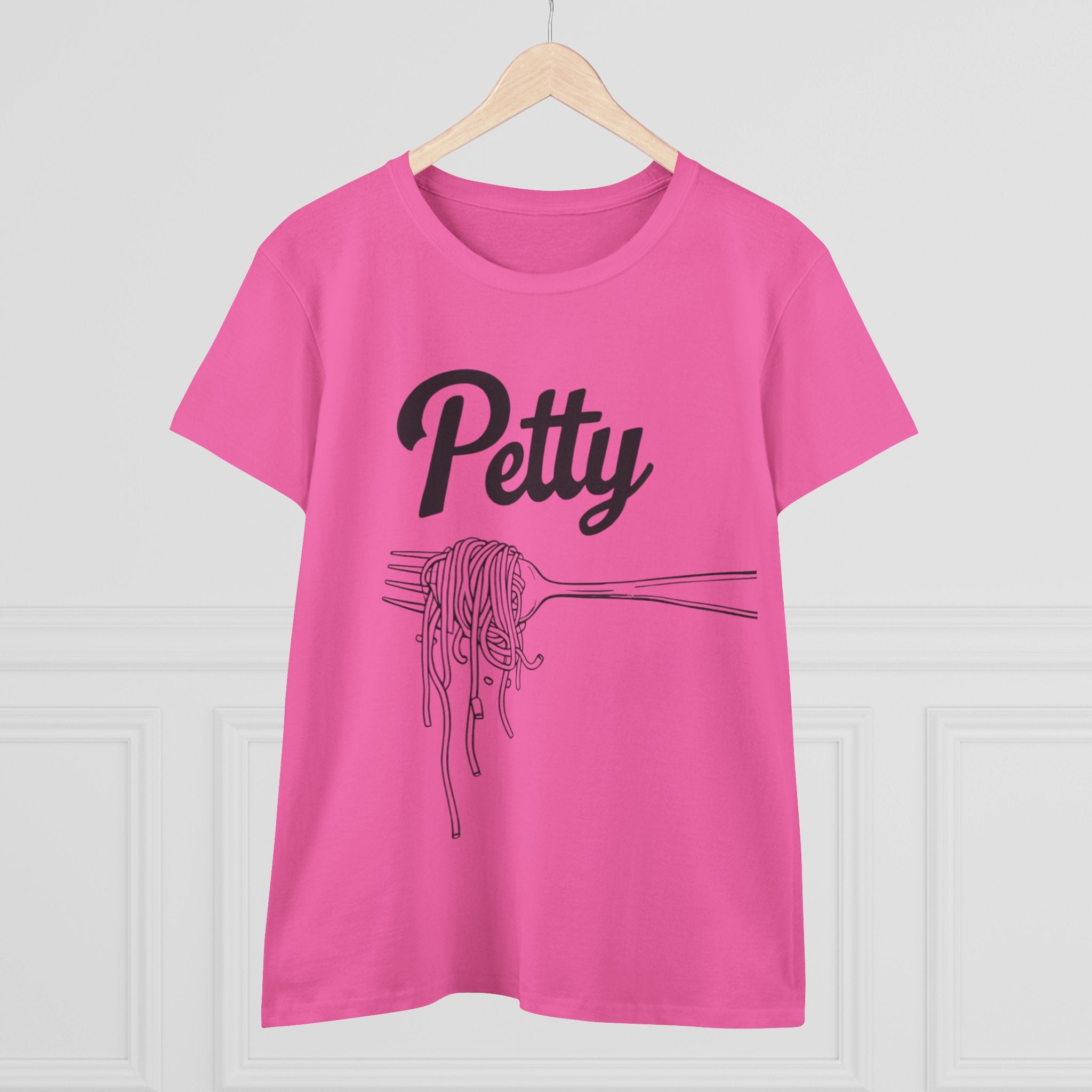 Petty spaghetti Women's Cotton Tee, Funny Graphic Tee, Casual Shirt, Gift for Foodies, Birthday Gift, Quirky Apparel gift for her