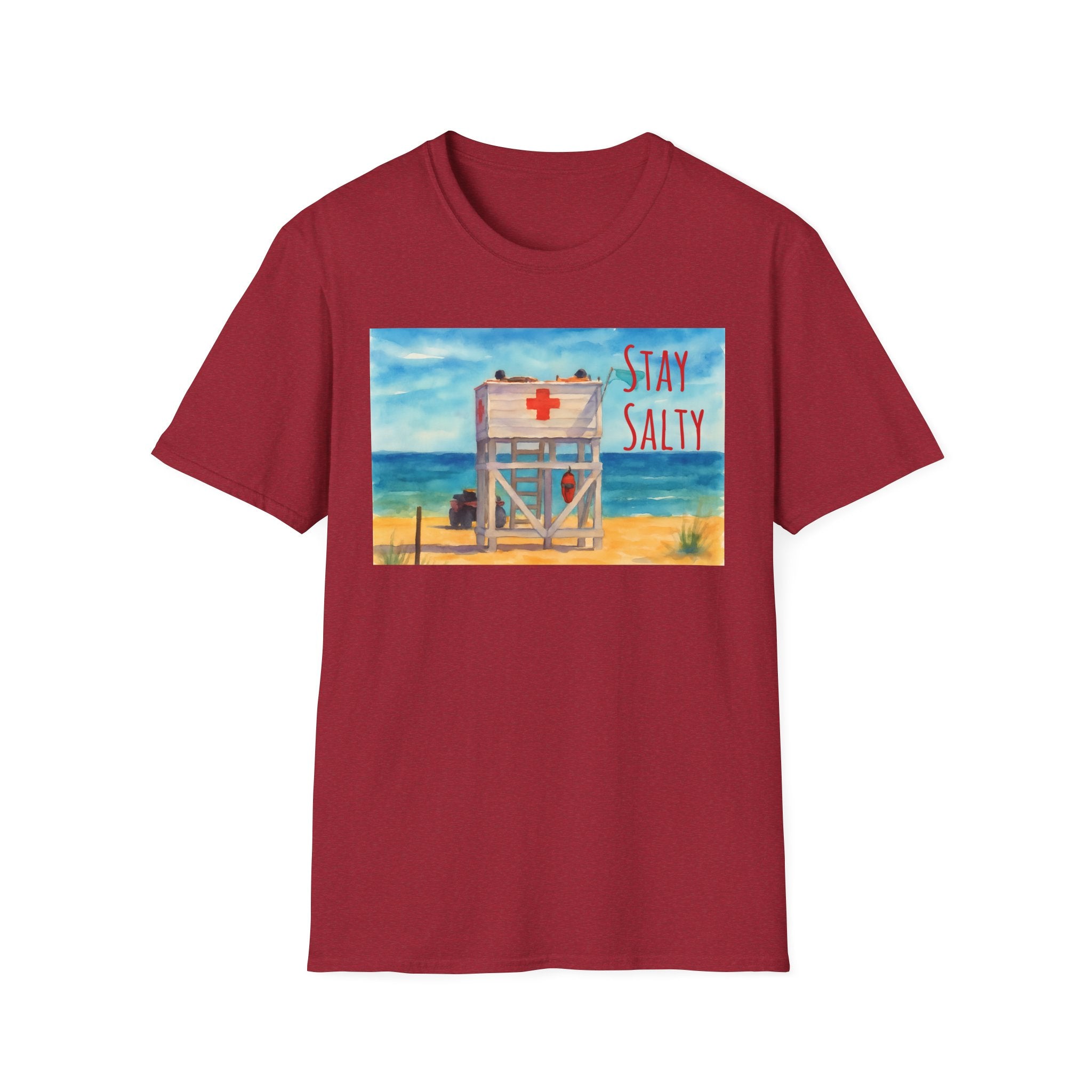 Stay Salty Ocean Vibes Unisex T-Shirt, Stay Salty Lifeguard Stand Beach Sunshine , Gift for Beach Lovers, Summer Tee, Coastal Theme Top,