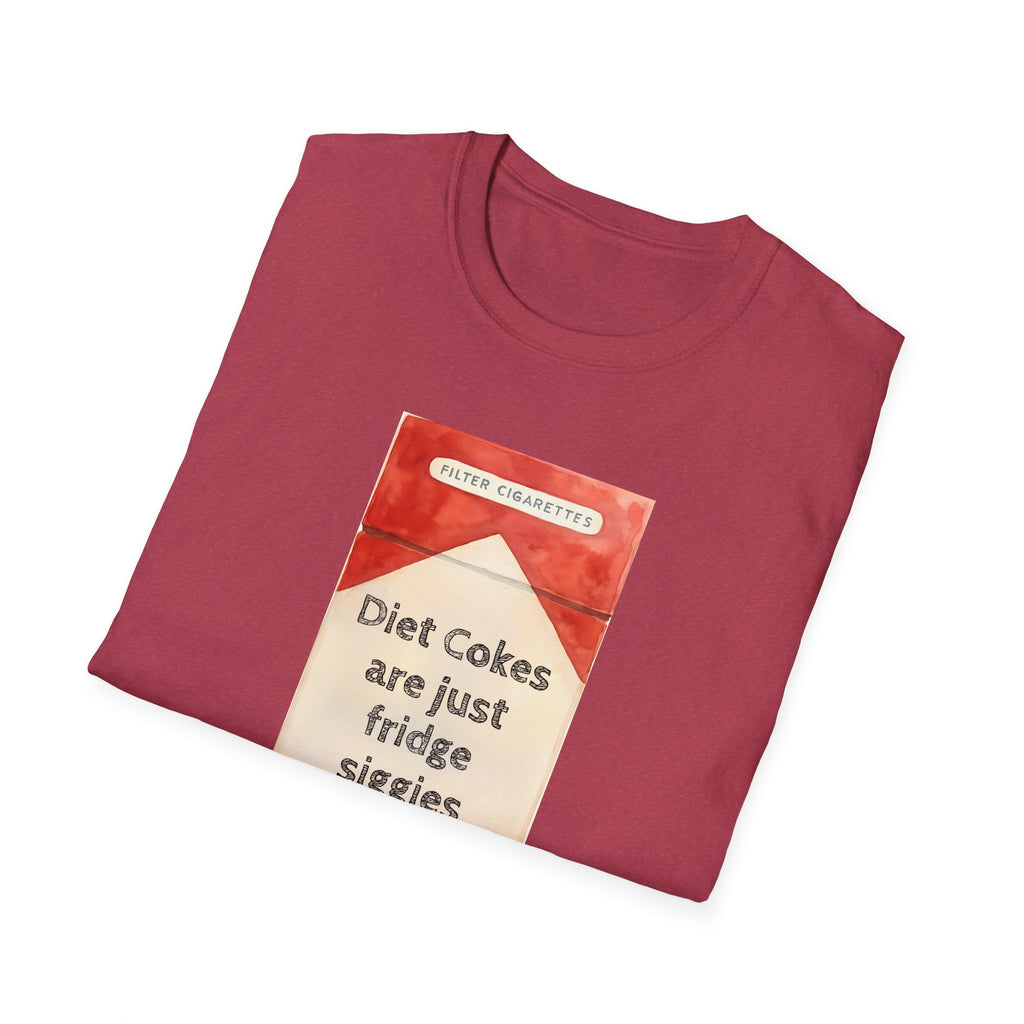 Retro Cool Diet Cola Unisex Softstyle T-Shirt, Fridge Siggies Smokers Gift Tee, Vintage Soda Pop Shirt smoker gift reds