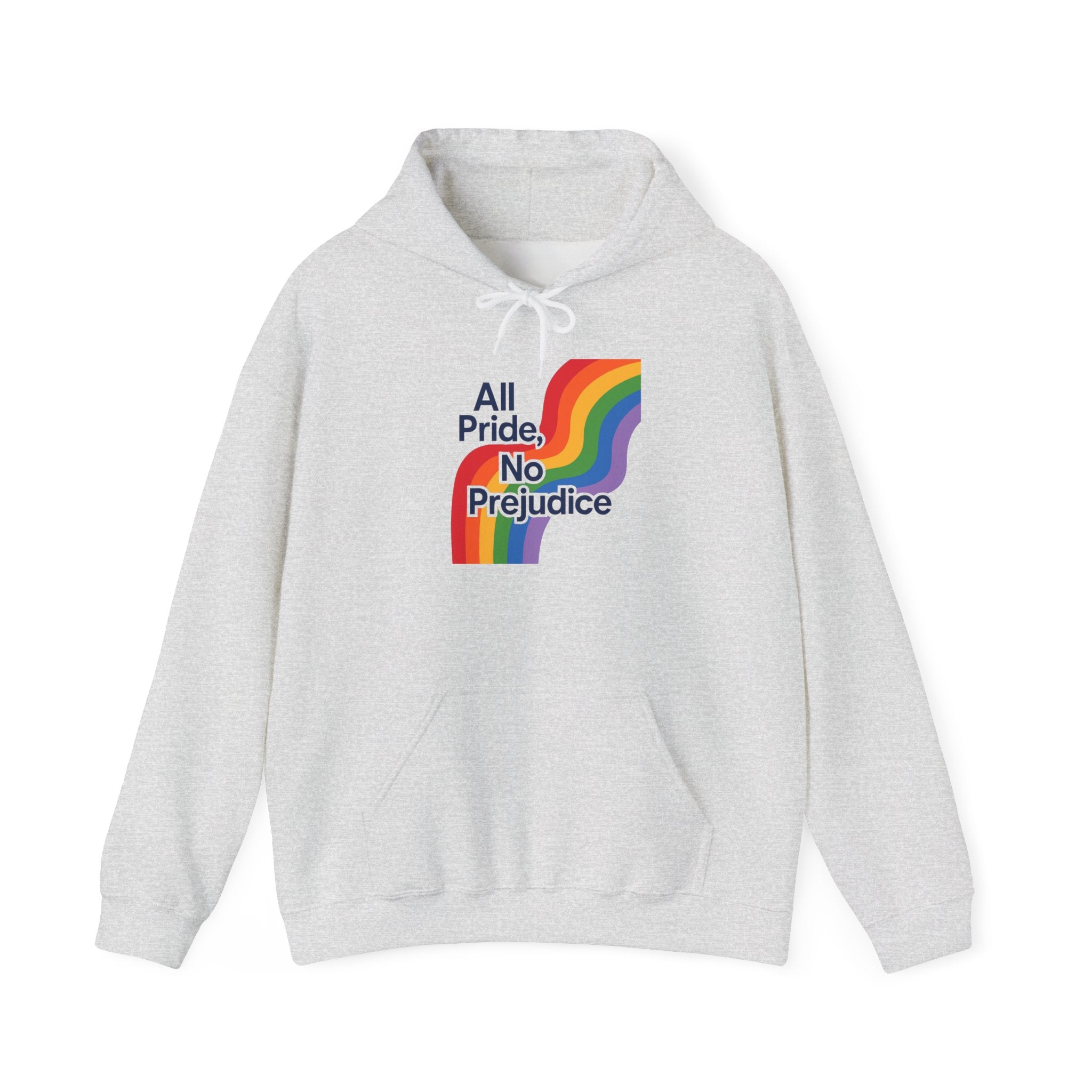 Pride Celebration Hoodie, Unisex Rainbow Sweatshirt, LGBTQ+ Hoodie, All Pride No Prejudice Sweatshirt, Comfortable Pride Wear anti trump
