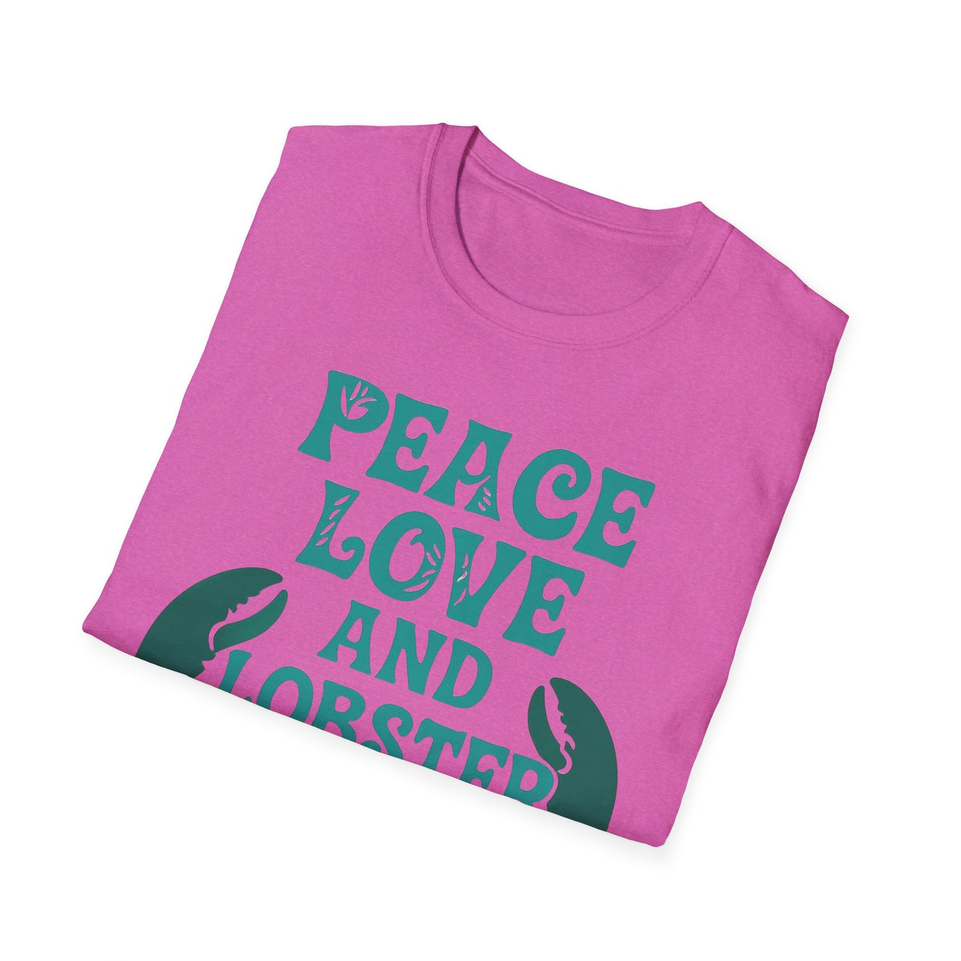 Peace, Love, and Lobster Rolls T-Shirt | Unisex Softstyle Tee for Seafood Lovers, Casual Summer Wear, Beach Days, Gifts, BBQs