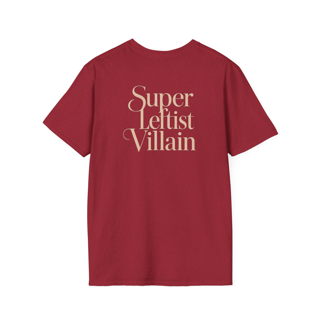 Super Leftist Villain Softstyle T-Shirt, Anti Trump Activist Shirt, Political Streetwear, Leftist Peace Love Tee, Social Justice Gift